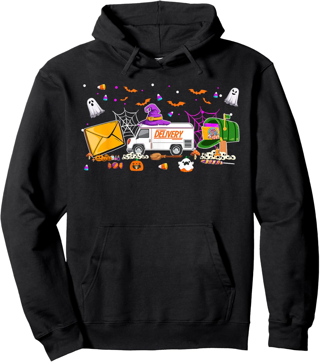 Halloween Postal Worker Mail Carrier Spooky Season Hoodie - Hoodie | Black