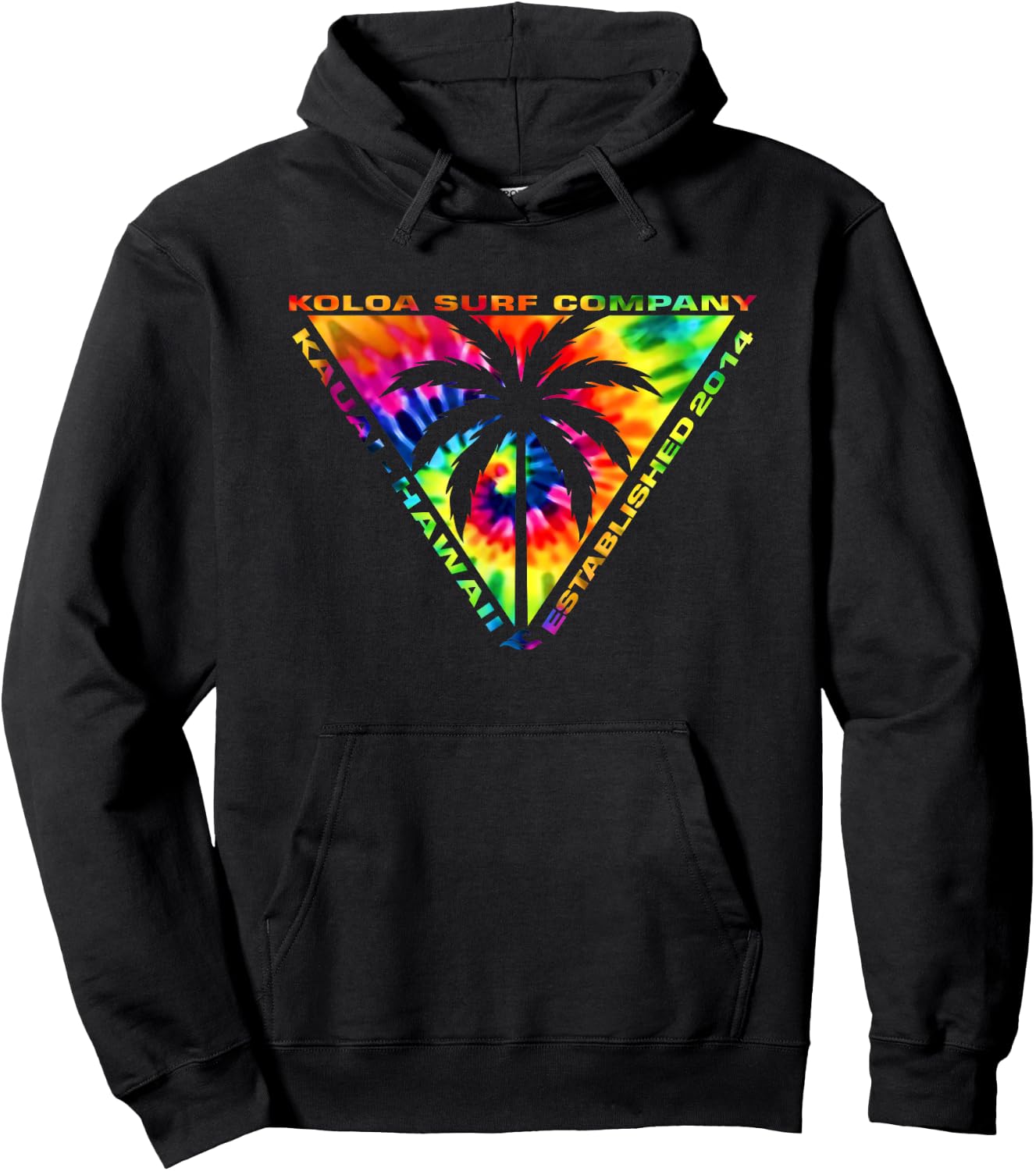 Koloa Surf Triangulated Palm Tie Dye Logo Surf Graphic Hoodie - Hoodie | Black