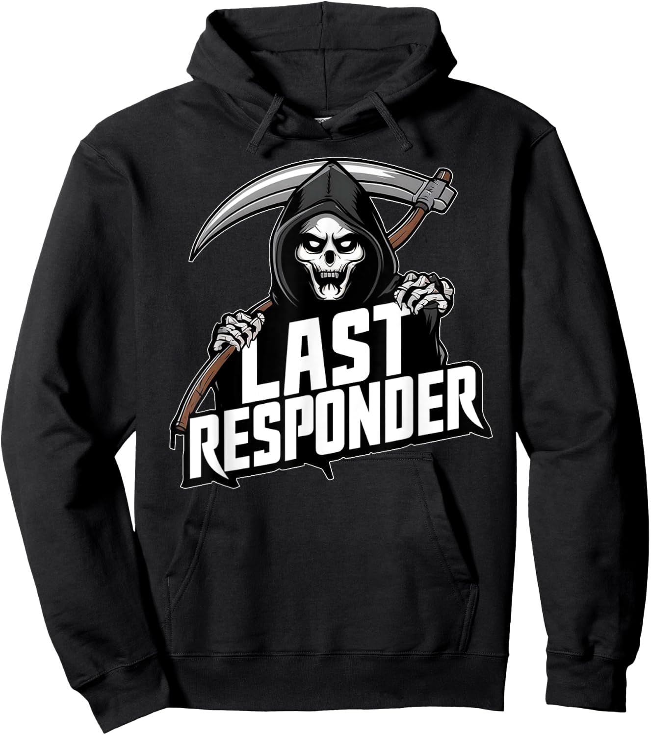 Grim Reaper Funny Dark Meme Mortician Last Responder Vintage Hoodie - Hoodie | Black