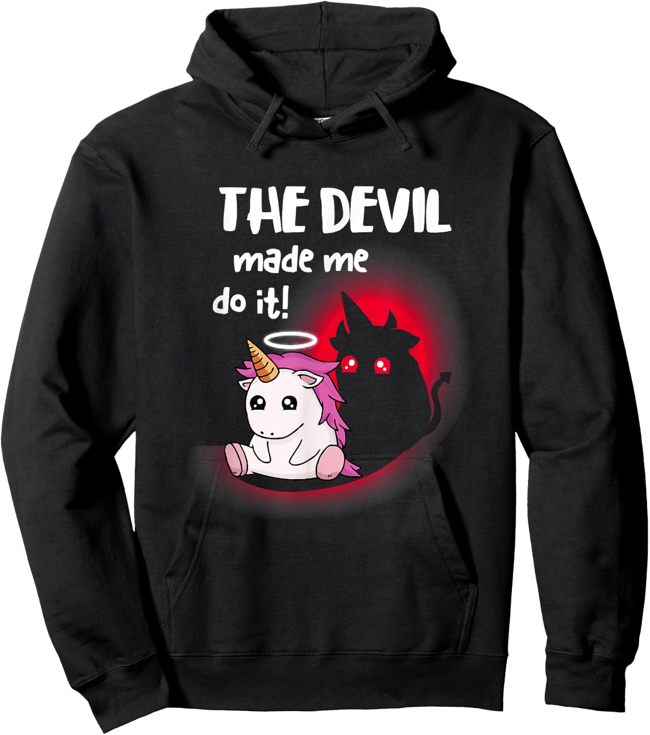 I'm Angel Dog But Devil unicorn Made Me Do it Men Women Hoodie - Hoodie | Black