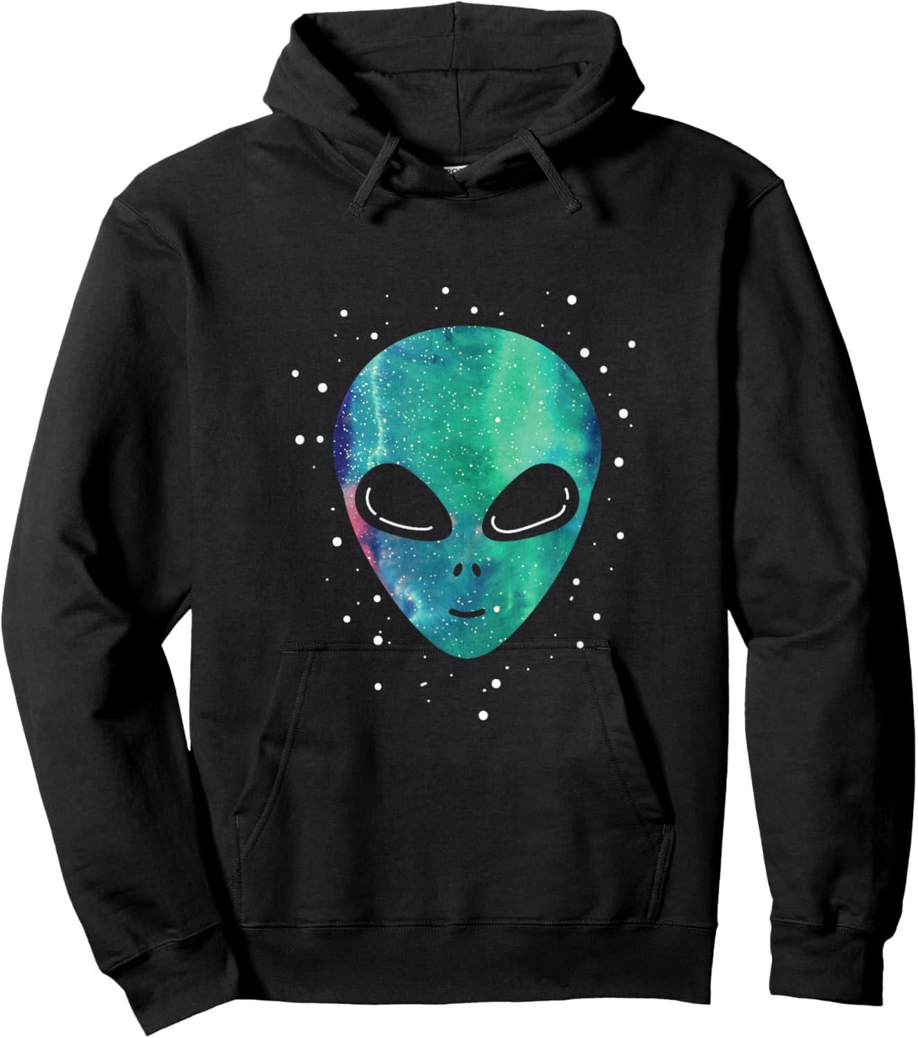 Alien Head Starry Night Sky Gift Fun Hoodie - Hoodie | Black