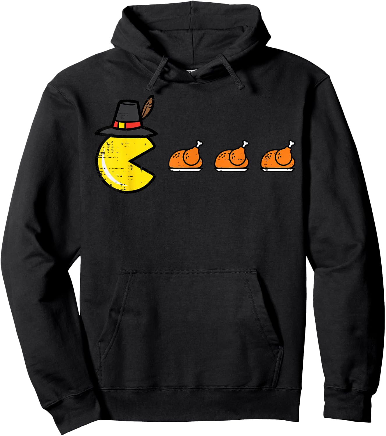 Thanksgiving Video Game Eating Turkey Gamer Men Women Kids Hoodie - Hoodie | Black