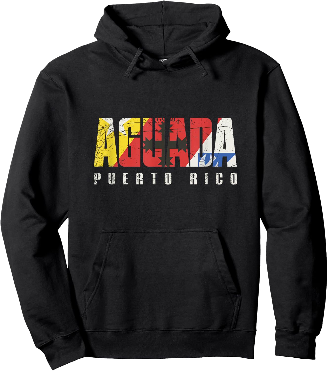 Aguada City in Puerto Rico, Aguada Flag Hoodie - Hoodie | Black