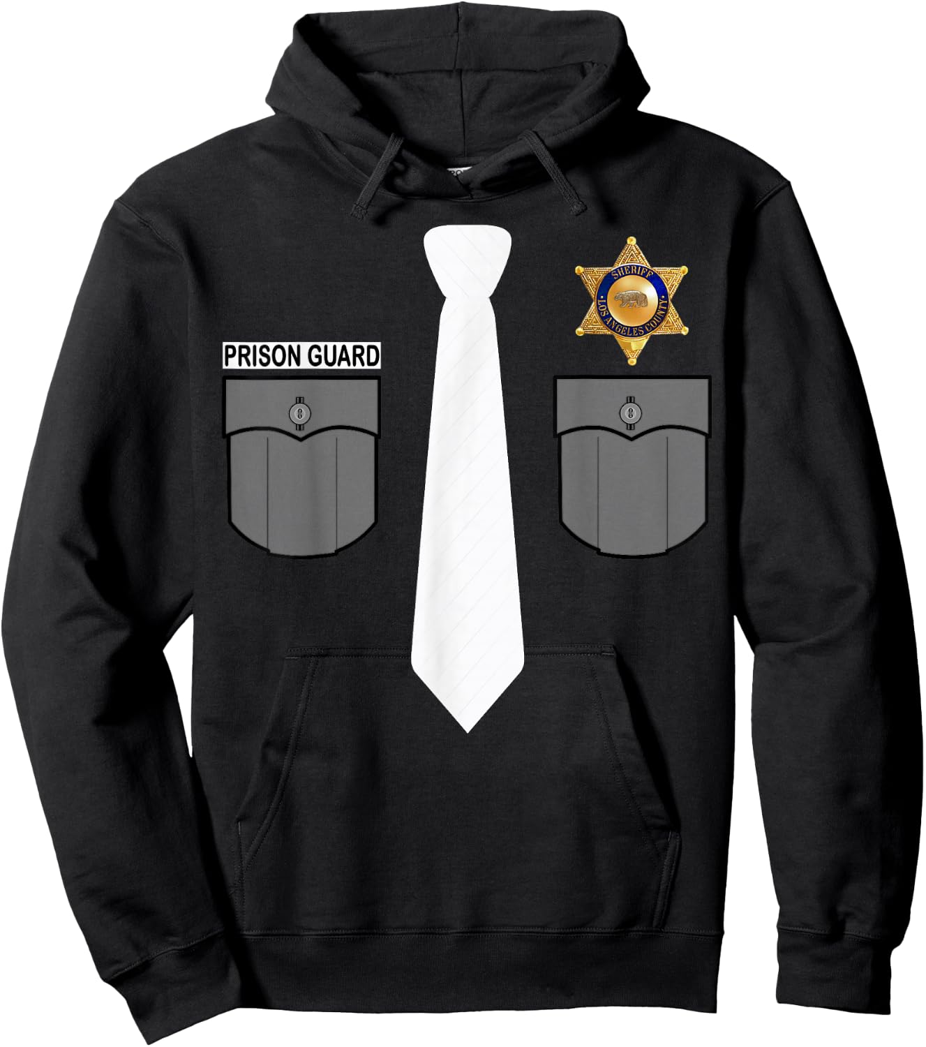 Prison Guard Police Officer Sheriff Funny Costume Gift Hoodie - Hoodie | Black