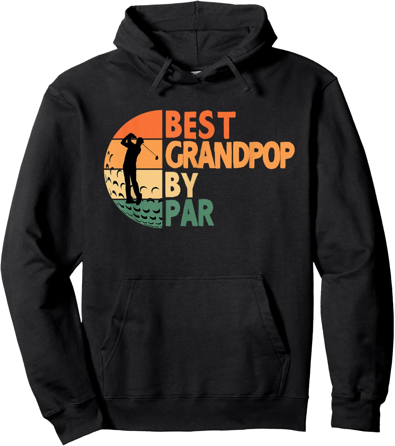 Best Grandpop By Par Golfing Funny Golf Golfer Hoodie - Hoodie | Black