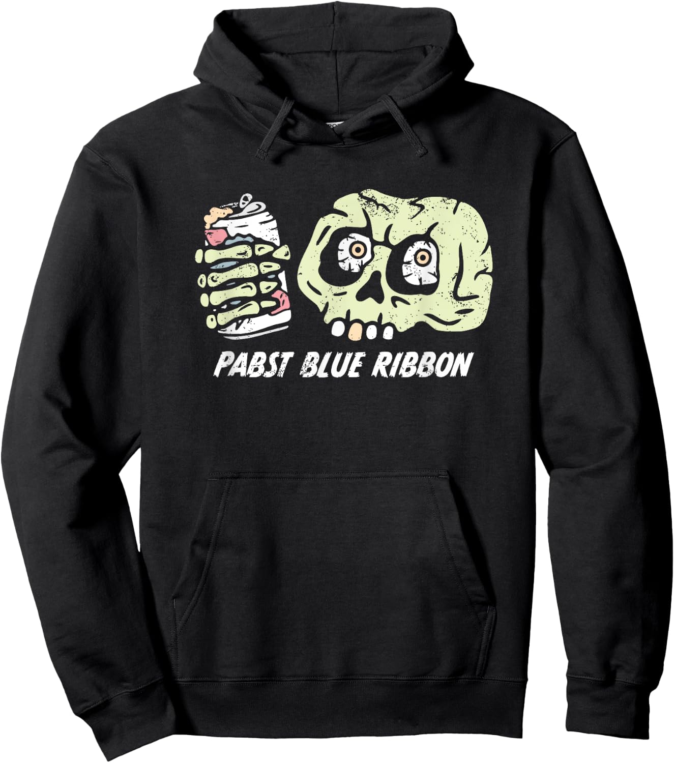Pabst Blue Ribbon | Halloween Skull Can Hoodie - Hoodie | Black