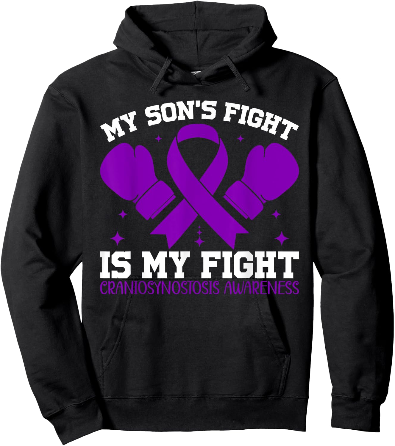 My Son's Fight Is My Fight Craniosynostosis Awareness Hoodie - Hoodie | Black