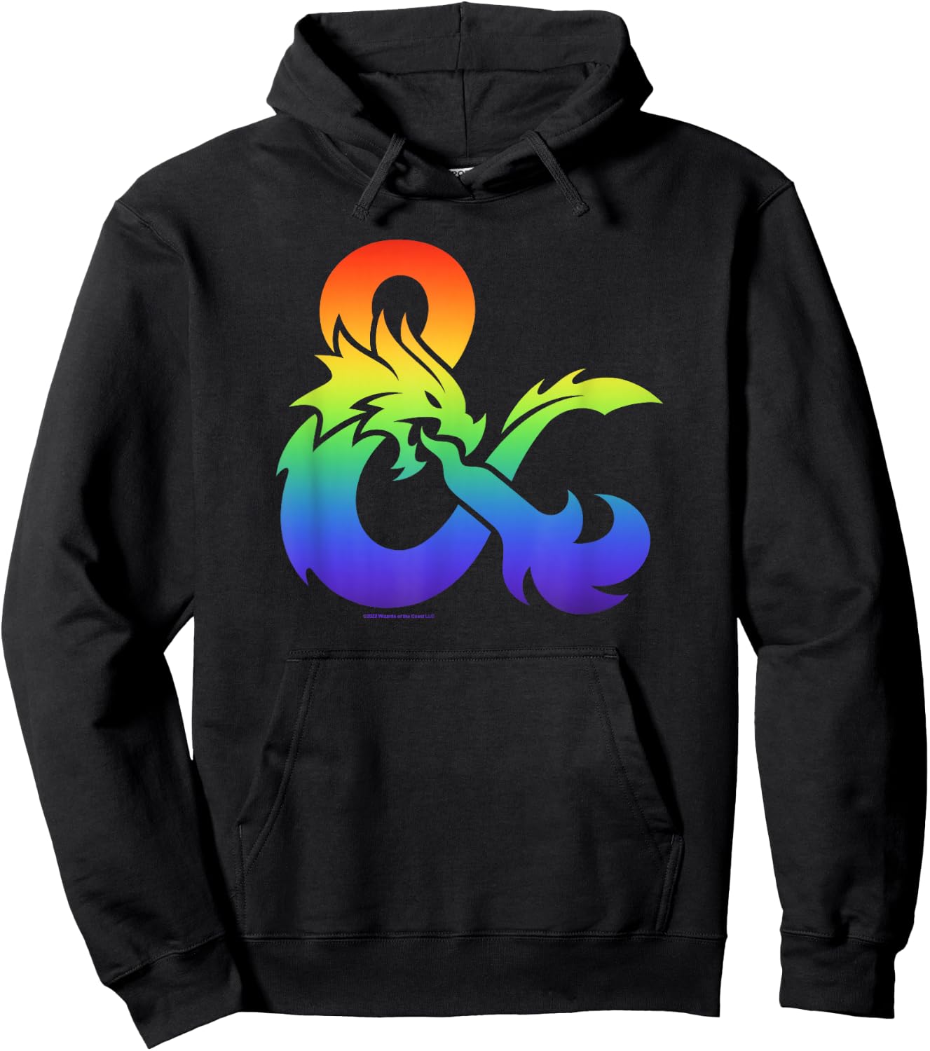 Dungeons & Dragons Gradient Rainbow Pride Logo Hoodie - Hoodie | Black