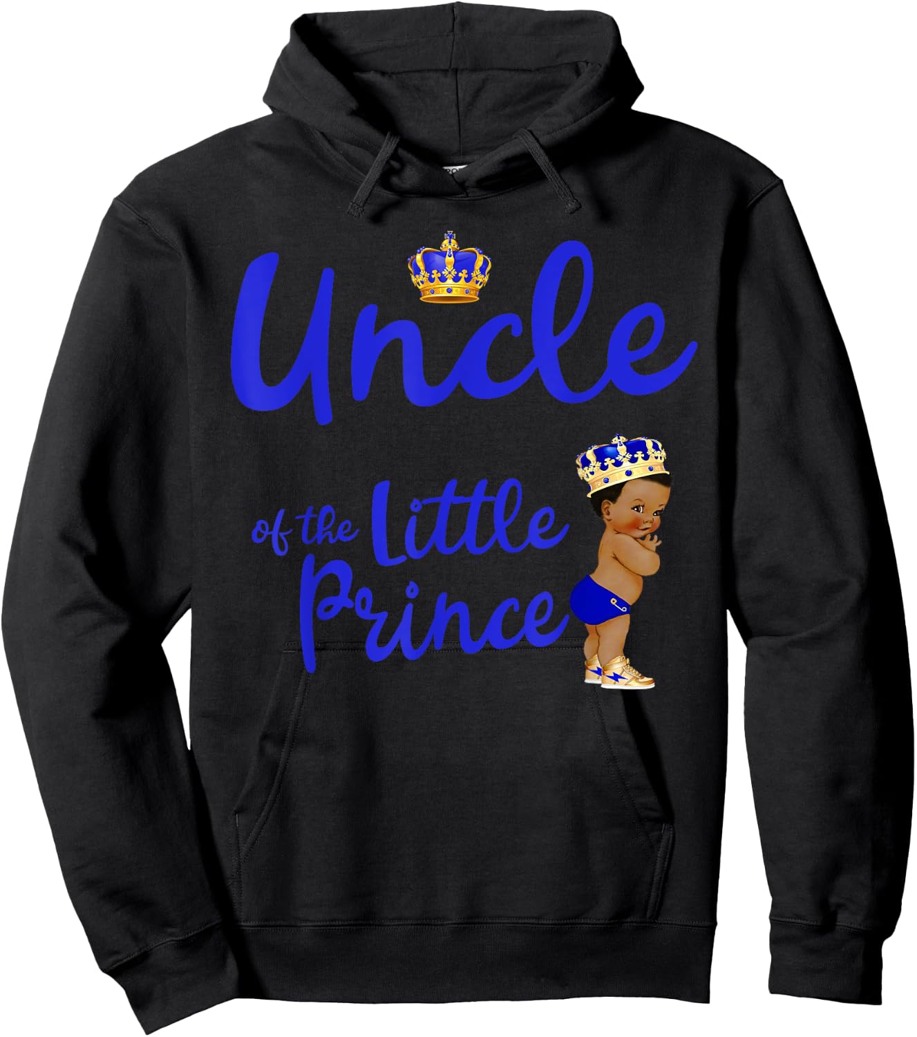 Uncle Of The Birthday Prince Boy Bday Party Idea Hoodie - Hoodie | Black