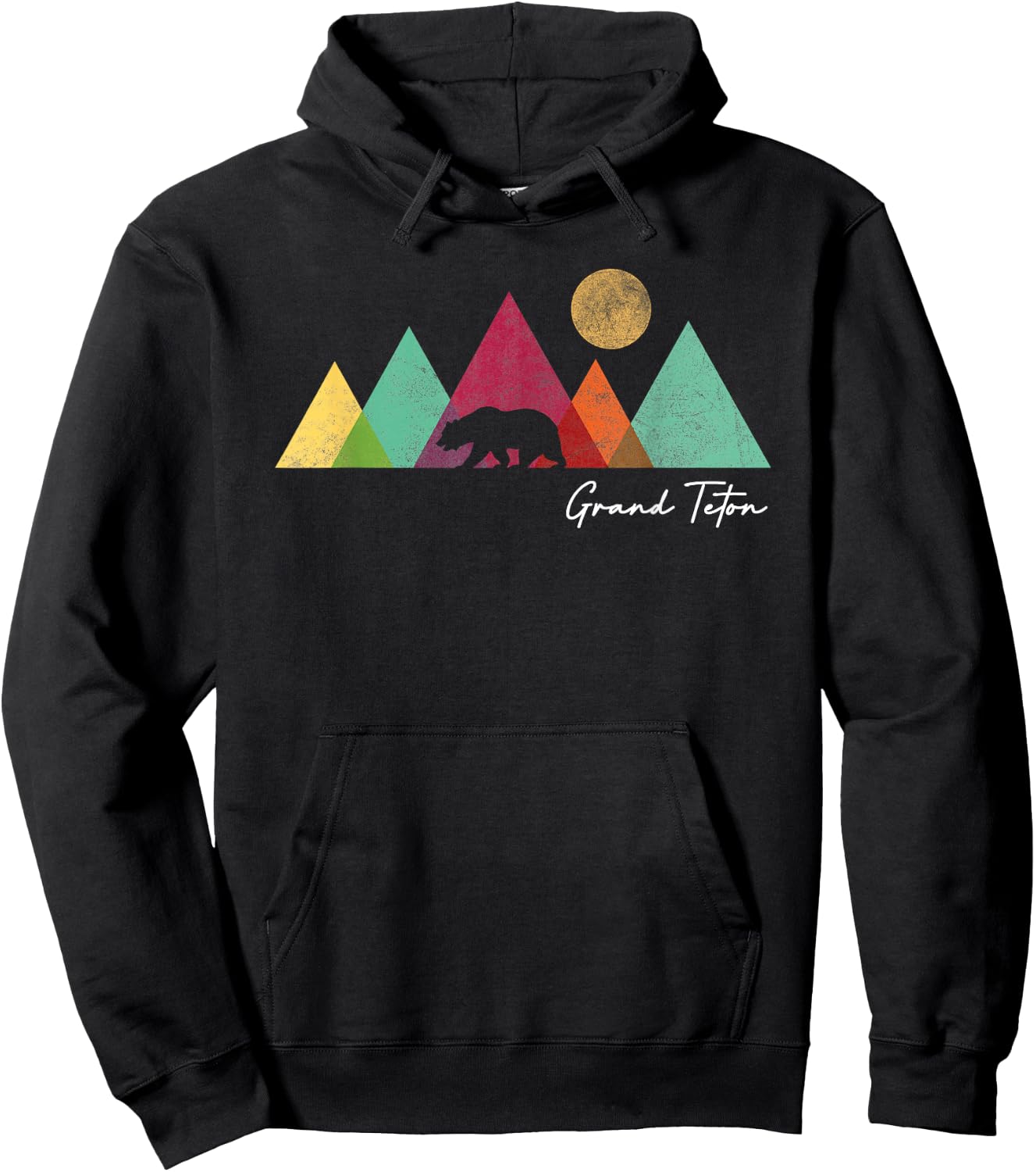 Grand Teton National Park Bear Mountains Souvenir Hiking Hoodie - Hoodie | Black