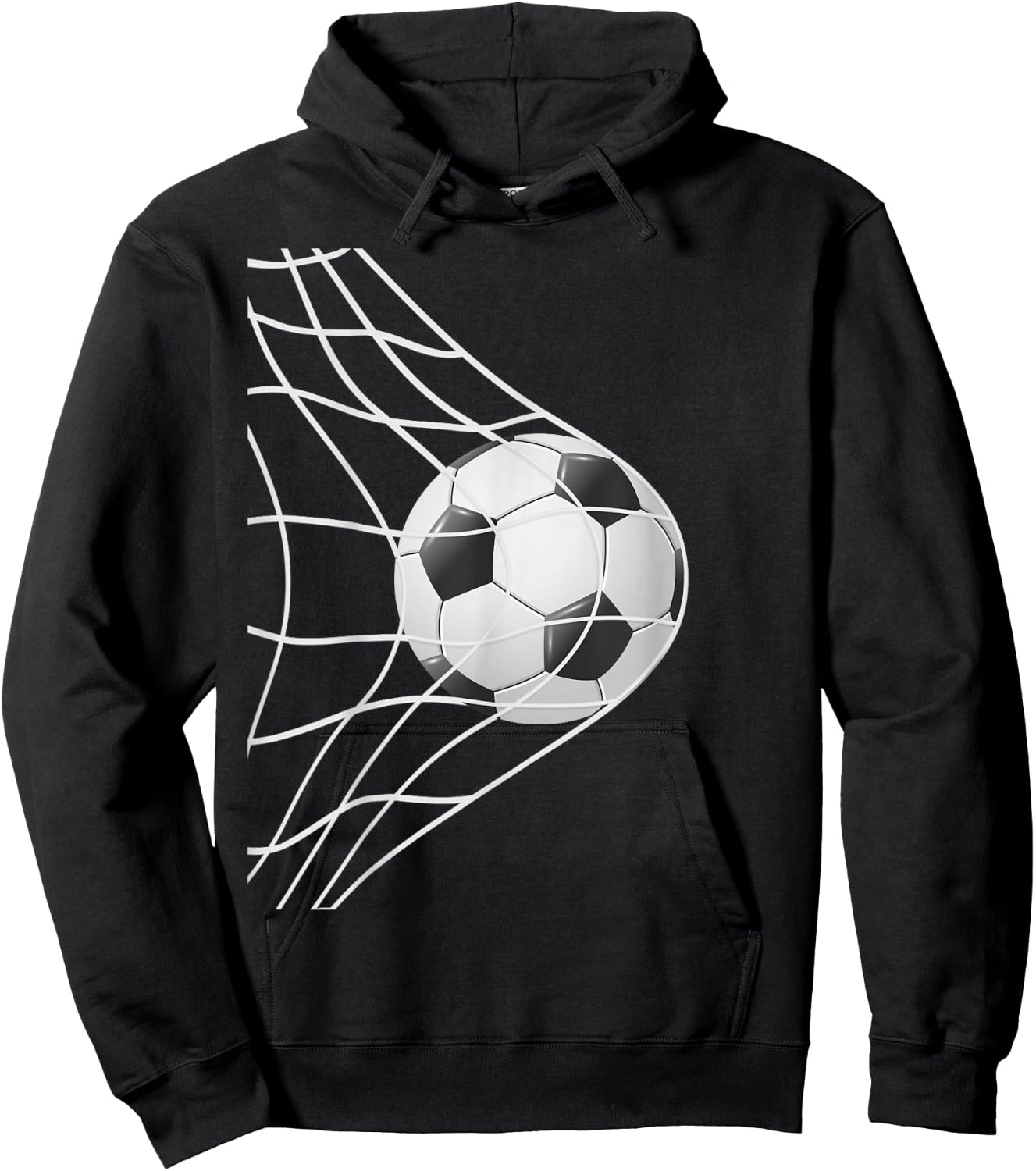 Winning Goal Soccer Ball Inside Net, Cool Soccer Player Fans Hoodie - Hoodie | Black