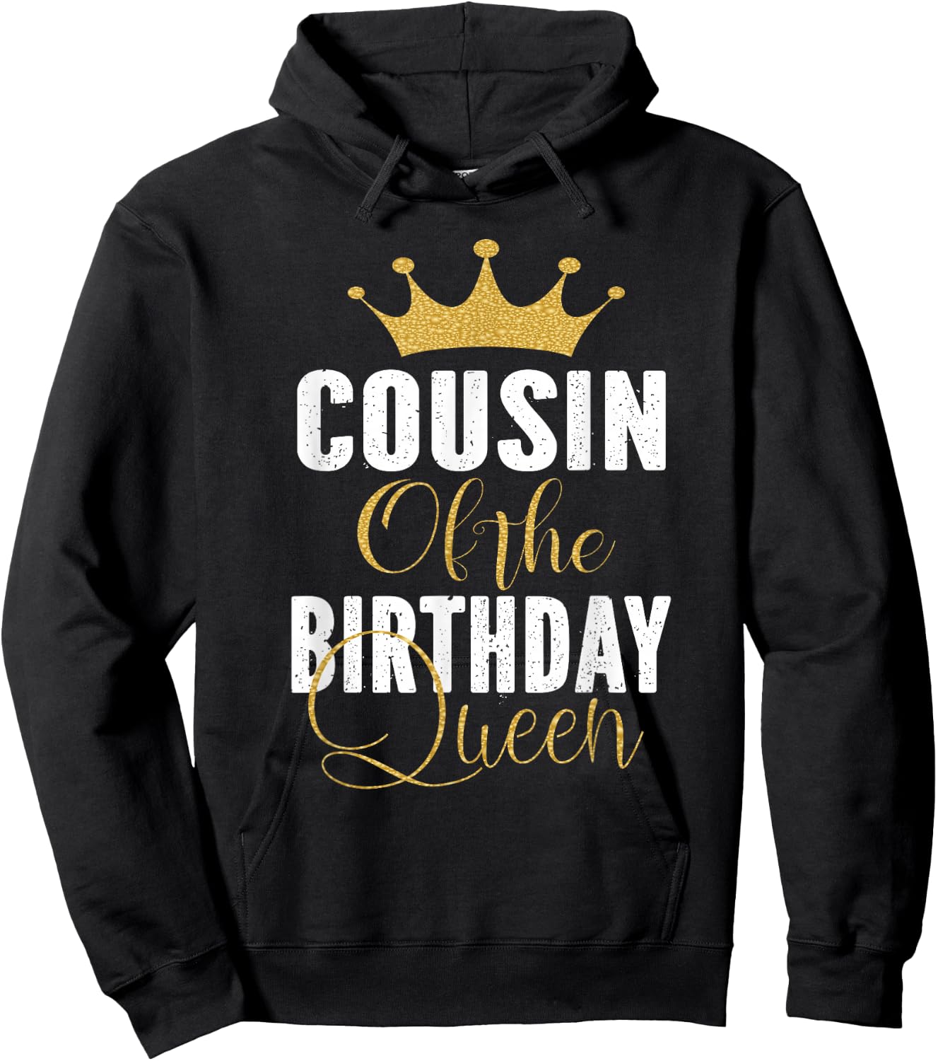 Cousin Of The Birthday Queen Girls Bday Party Gift Hoodie - Hoodie | Black