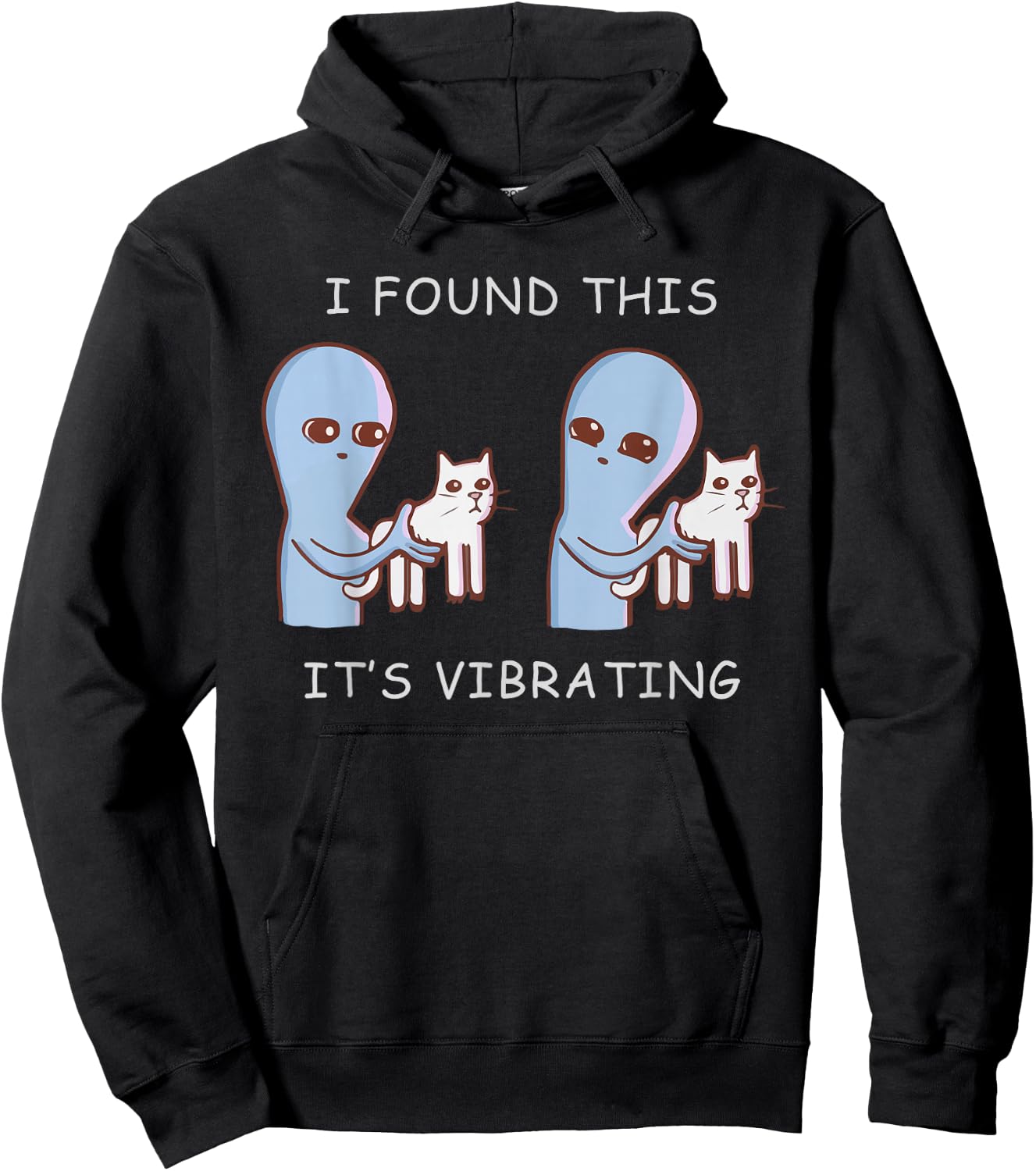 Strange planet vibrating cat - funny cat lovers Hoodie - Hoodie | Black