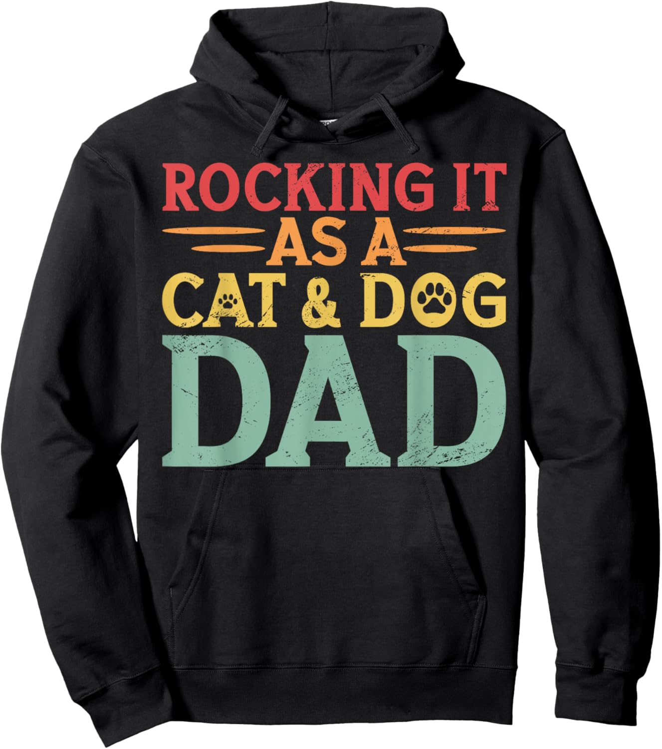 Cat And Dog Dad Fur Dad Father's Day Men Women Hoodie - Hoodie | Black