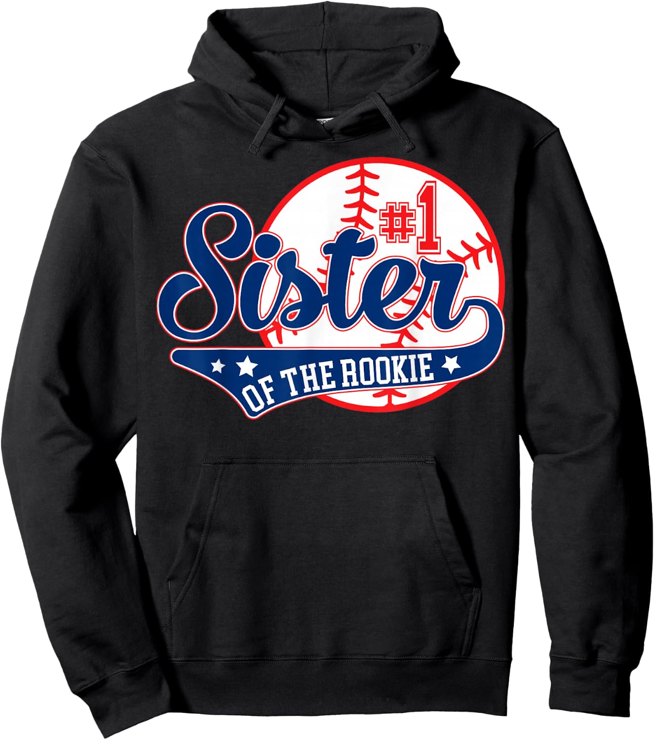 Sister of Rookie 1st Birthday Baseball Theme Matching Party Hoodie - Hoodie | Black