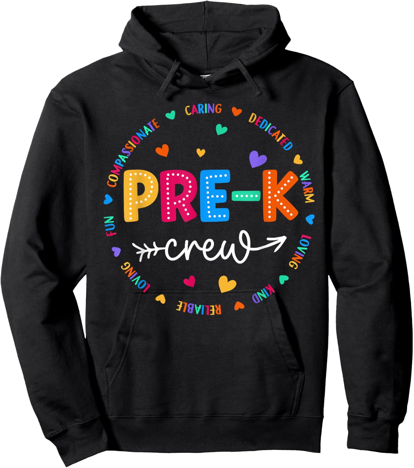 Pre-K Crew Back to School Pre-K Teacher Student First Day Hoodie - Hoodie | Black