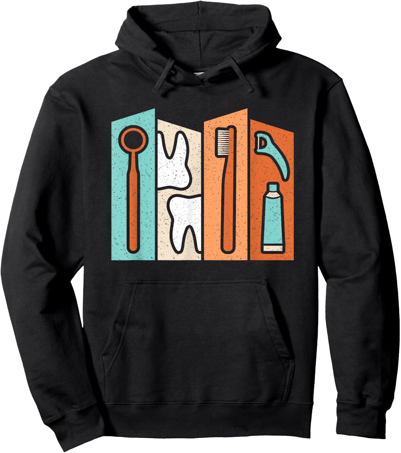 Retro Dentist Instruments Tooth Dental Hygienist Men Women Hoodie - Hoodie | Black