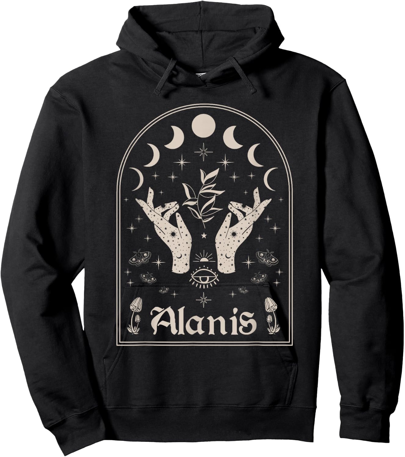I Love Alanis Personalized Retro Moon First Name Hoodie - Hoodie | Black