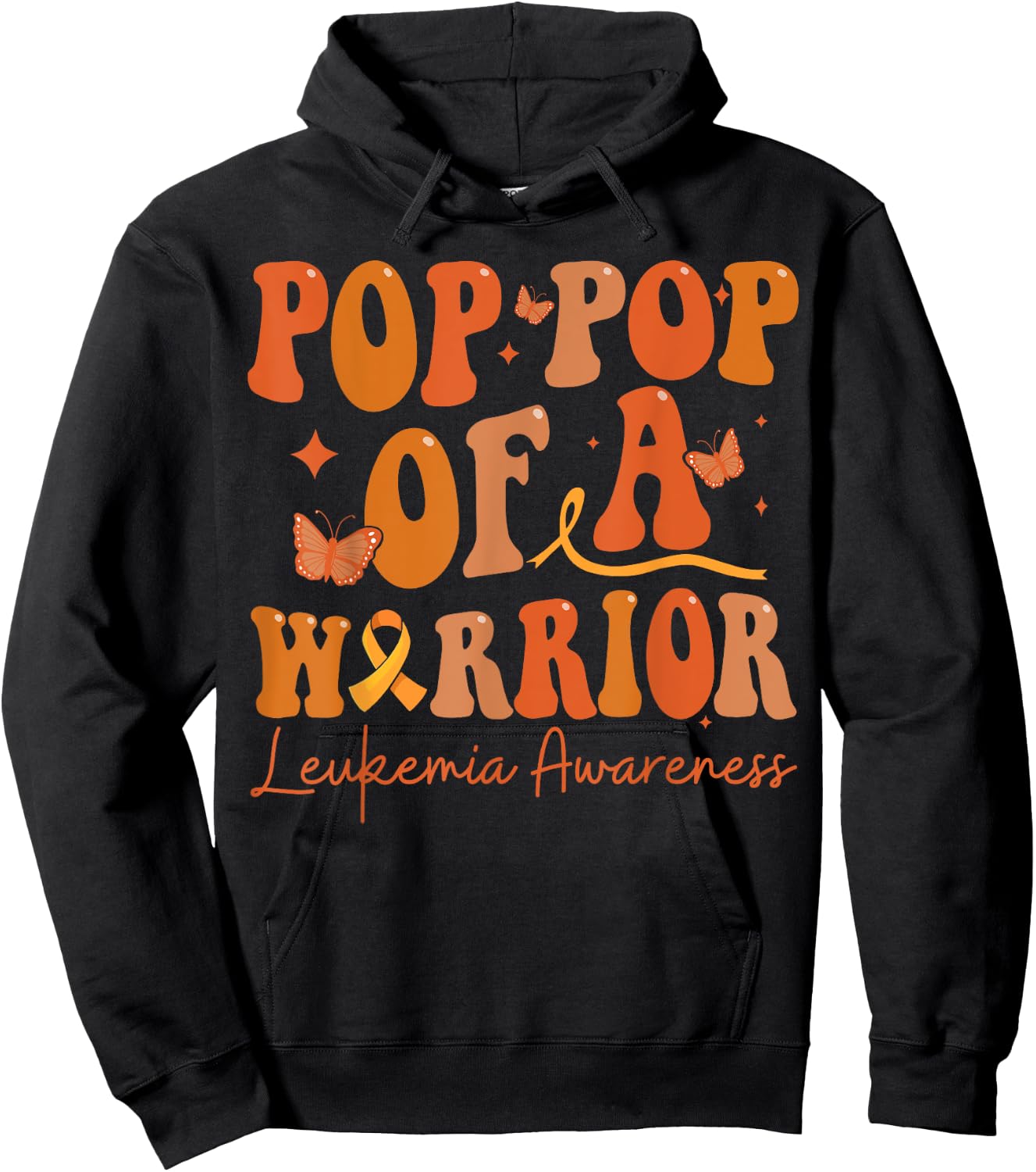 Pop Pop Of A Warrior Leukemia Awareness Family Matching Hoodie - Hoodie | Black