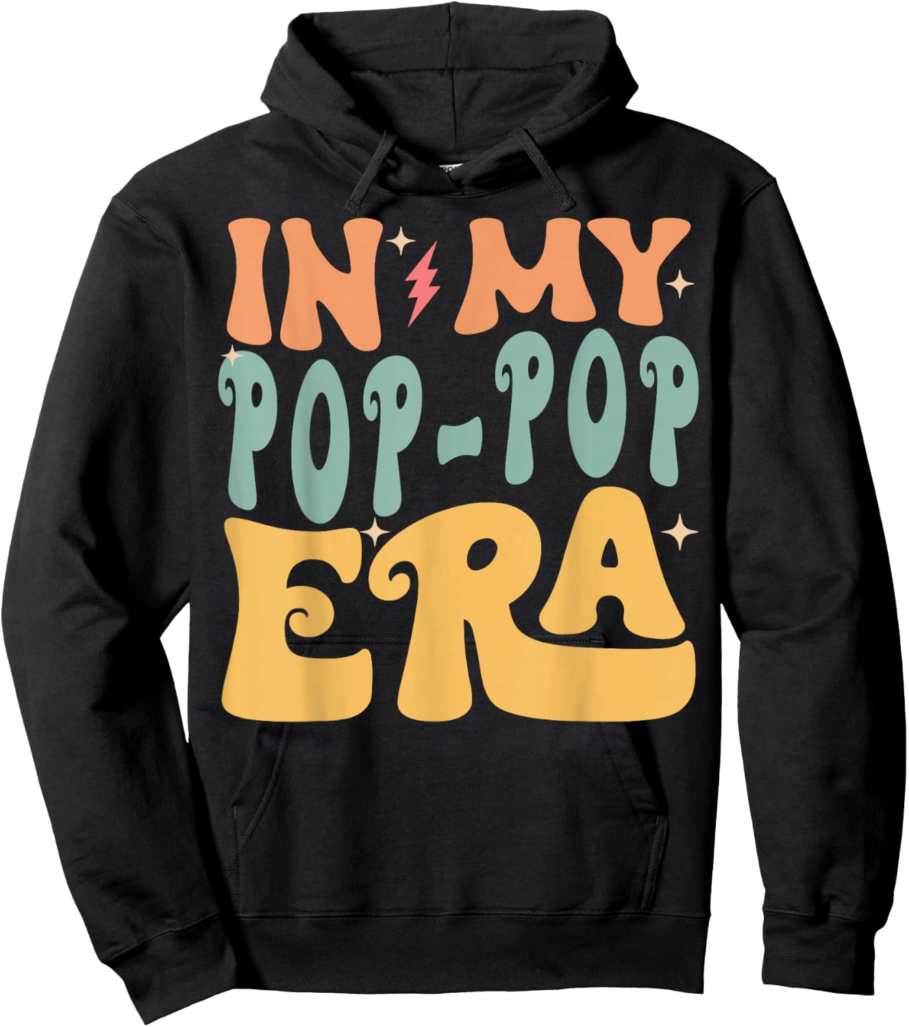 In My POP-POP Era Groovy Funny Grandpa Father's Day Hoodie - Hoodie | Black