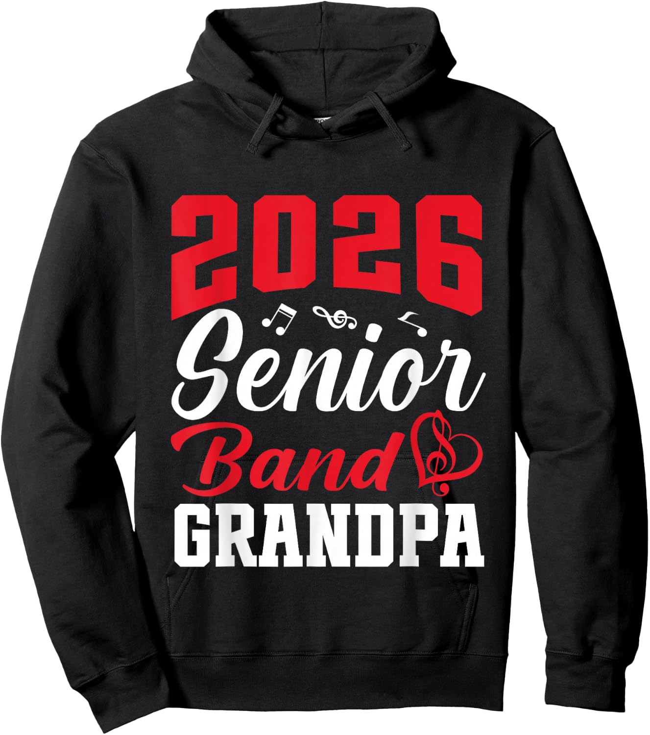 2026 Senior Band Grandpa Class Of 2026 Parent Graduation Hoodie - Hoodie | Black