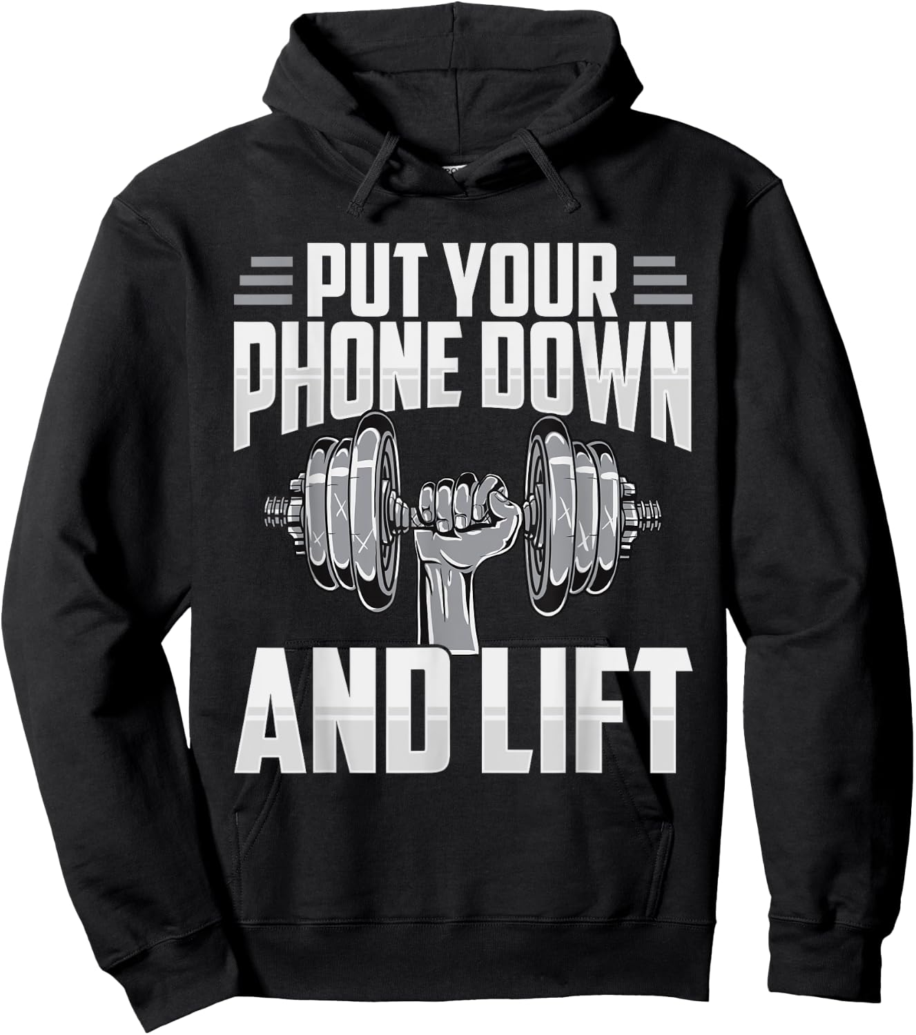 Put Your Phone Down And Lift Gym Etiquette Fitness Rules Fun Hoodie - Hoodie | Black
