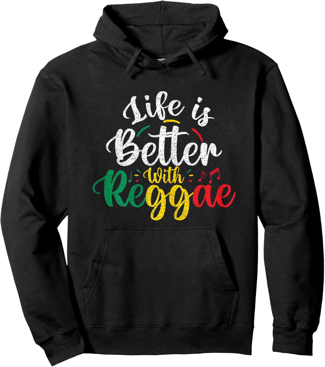 Life is Better With Reggae - Reggae Rasta Clothing Hoodie - Hoodie | Black