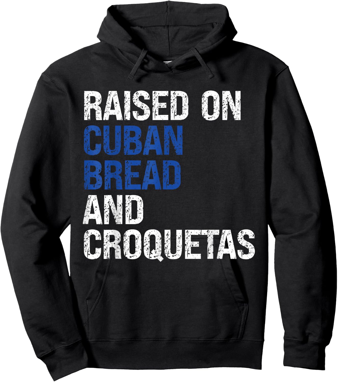 Retro Raised On Cuban Bread And Croquetas Vintage Food Lover Hoodie - Hoodie | Black