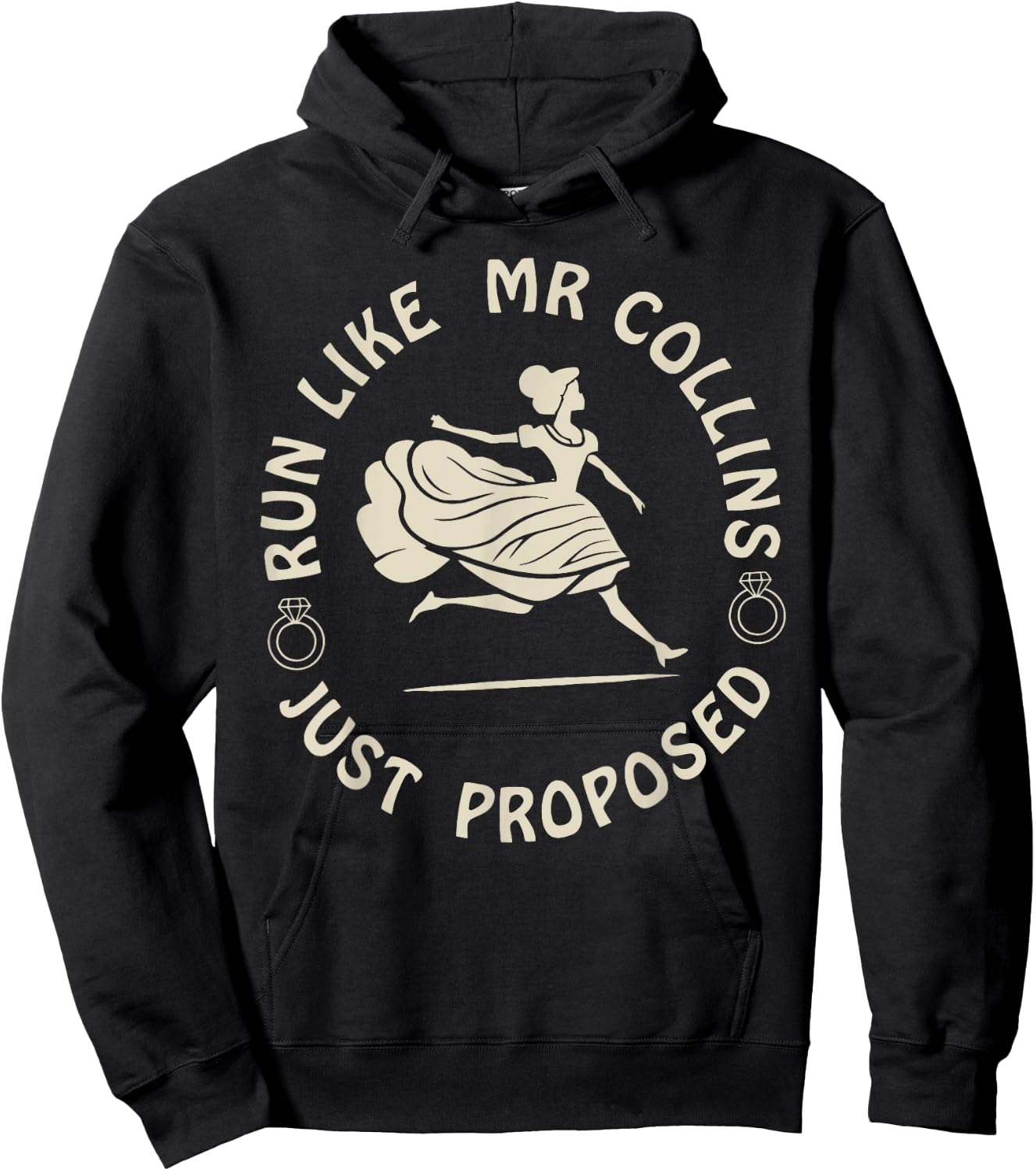 Run Like Mr Collins Just Proposed Funny Running And Books Hoodie - Hoodie | Black