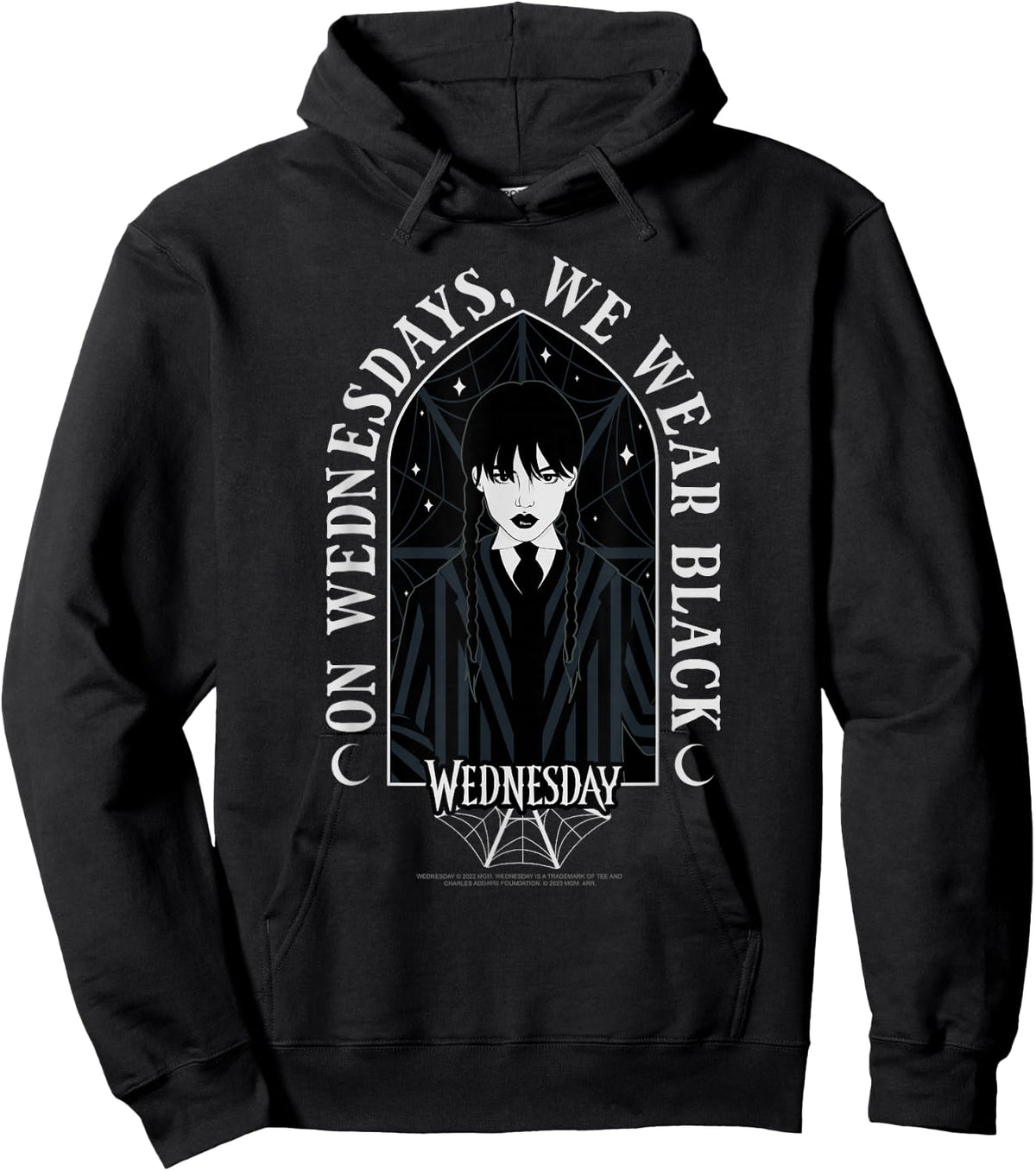 Wednesday On Wednesdays We Wear Black Goth Portrait Hoodie - Hoodie | Black