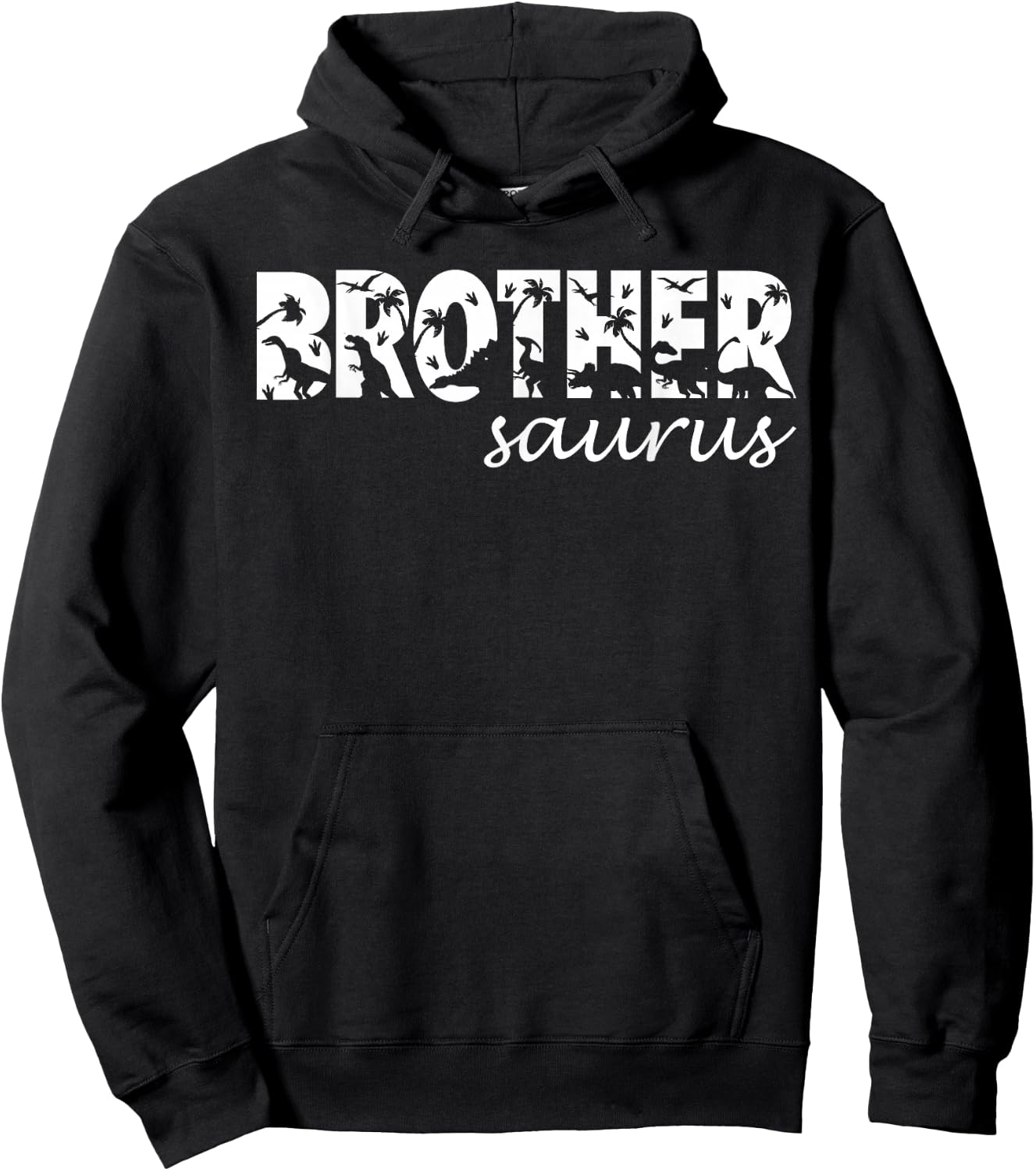 Brothersaurus T Rex Dinosaur Brother Saurus Family Matching Hoodie - Hoodie | Black