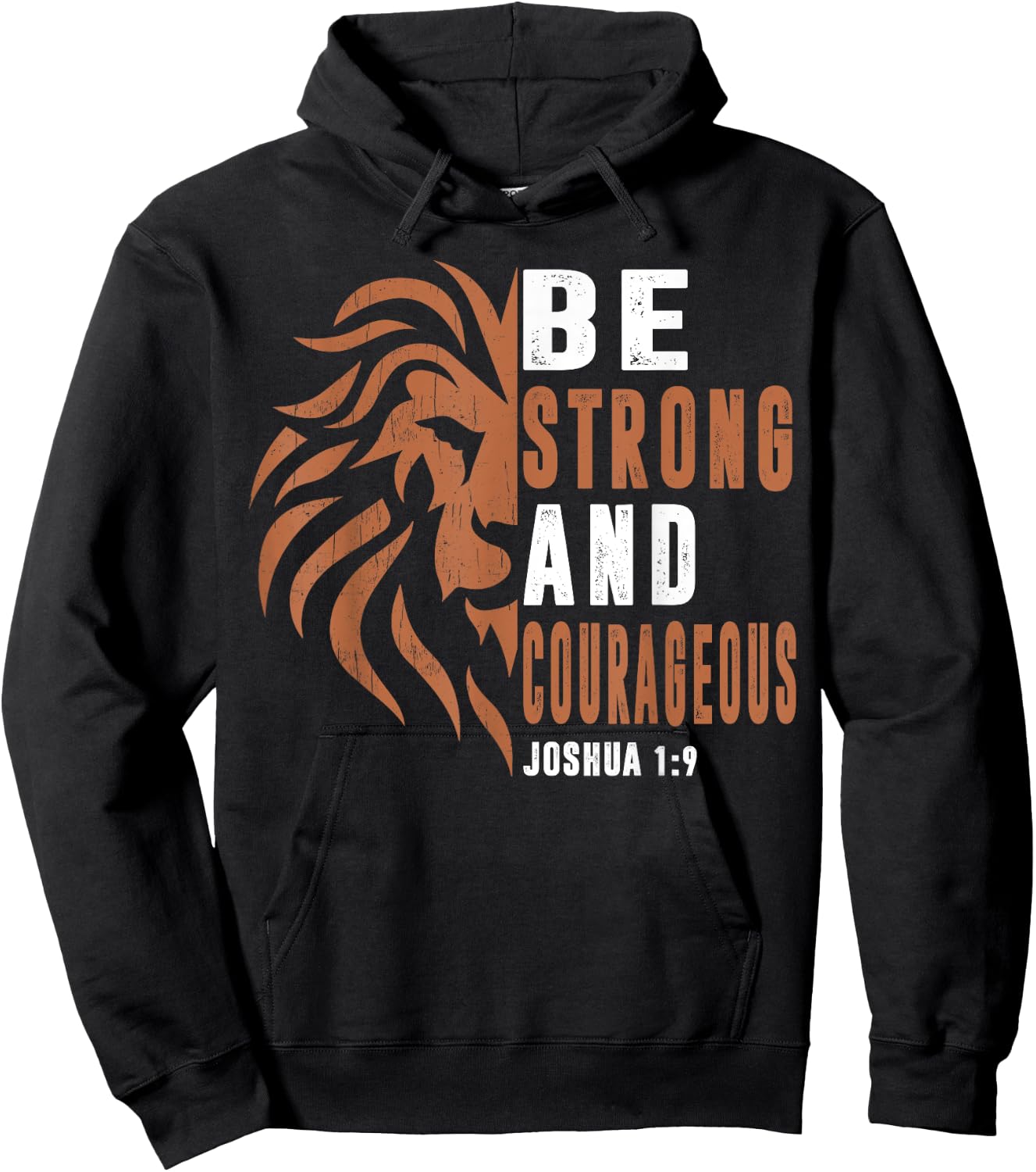 Men Be Strong And Courageous Dad Christian Faith Religious Hoodie - Hoodie | Black