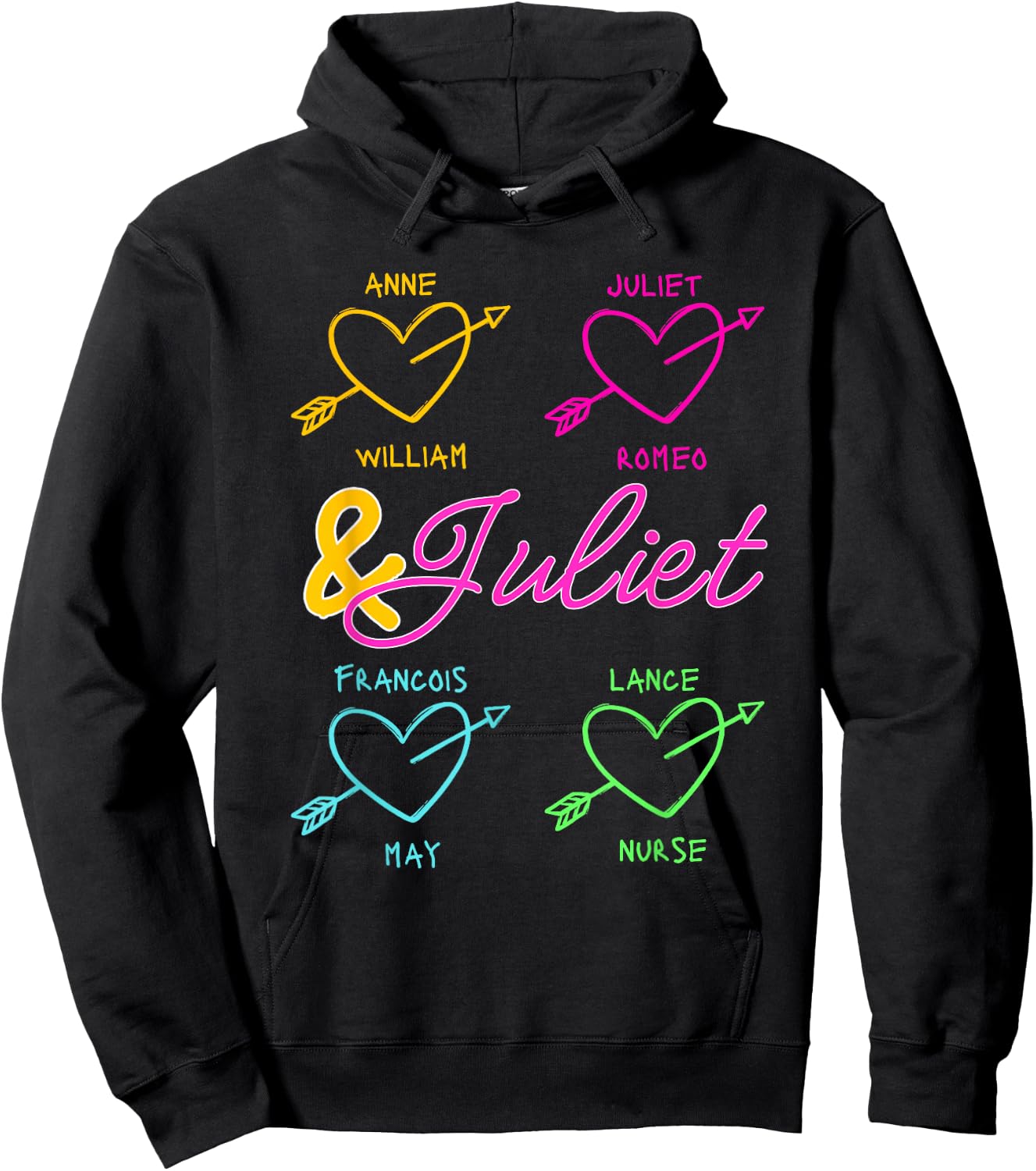 & Juliet Graffiti Love Musical Theatre Heart Musicals Hoodie - Hoodie | Black