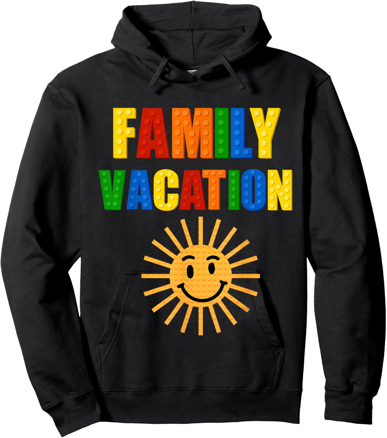 Building Bricks Family Vacation Matching Block Builder Hoodie - Hoodie | Black