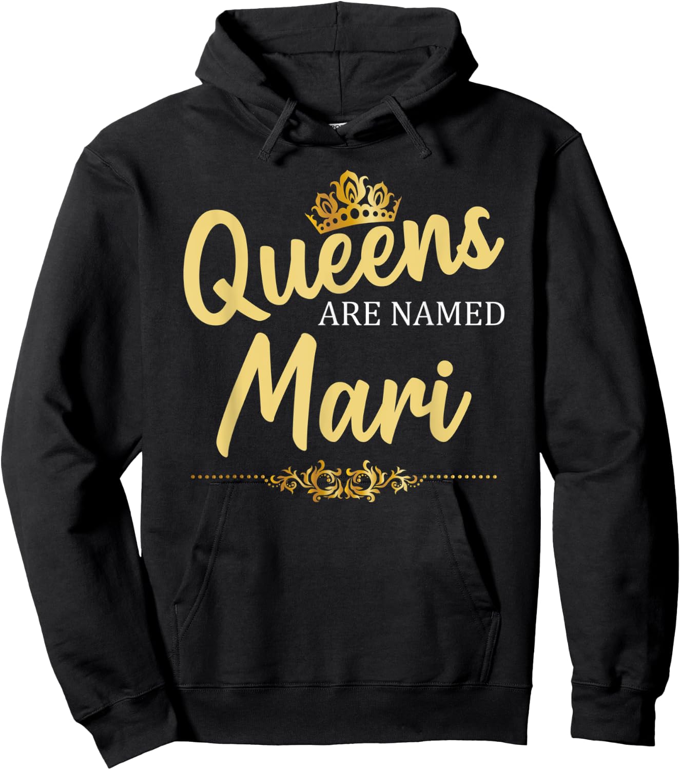 Queens Are Named MARI Personalized Funny Birthday Name Gift Hoodie - Hoodie | Black