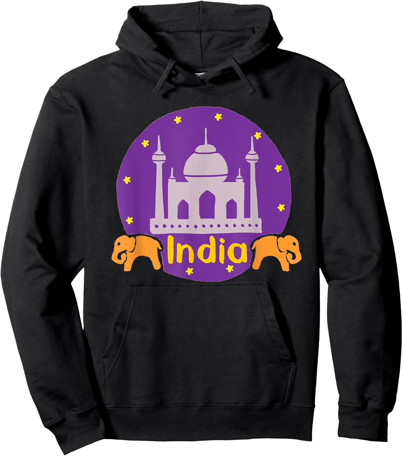 India Red Map Silhouette Hoodie - Hoodie | Black