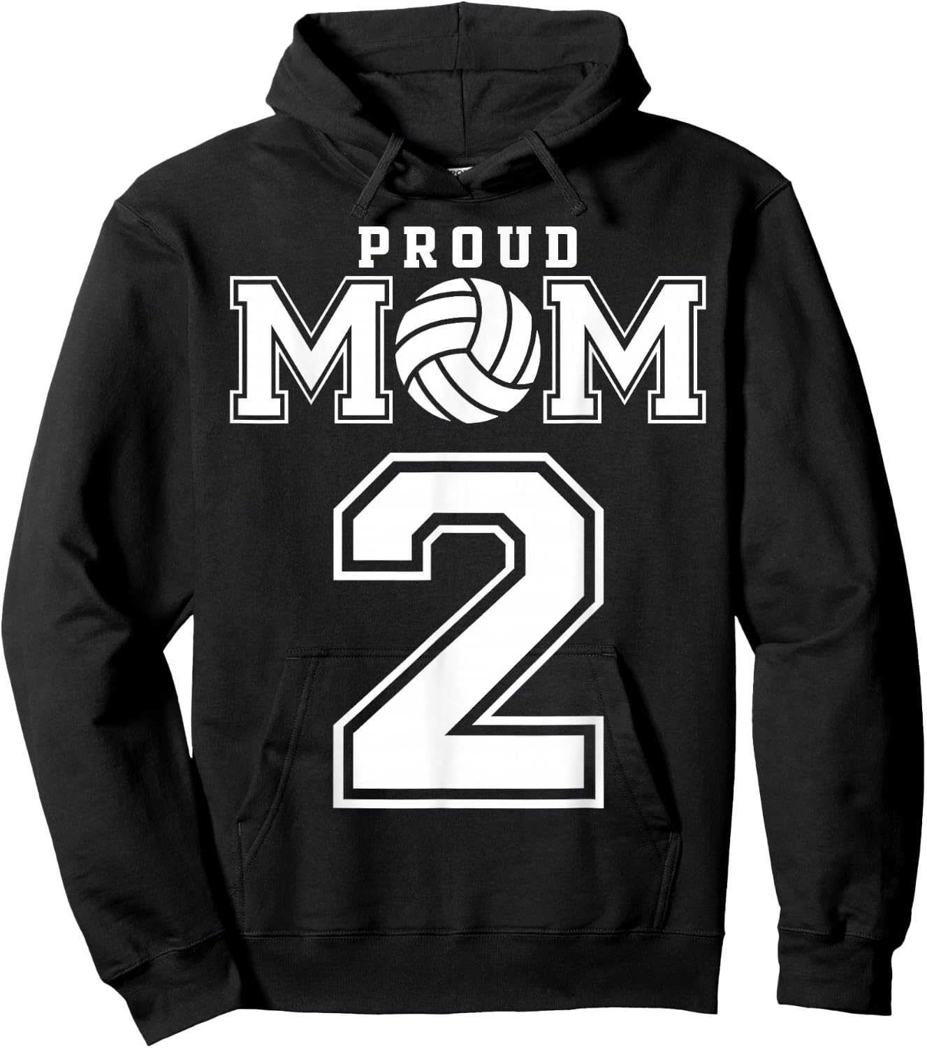 Custom Proud Volleyball Mom Number 2 Personalized Women Hoodie - Hoodie | Black