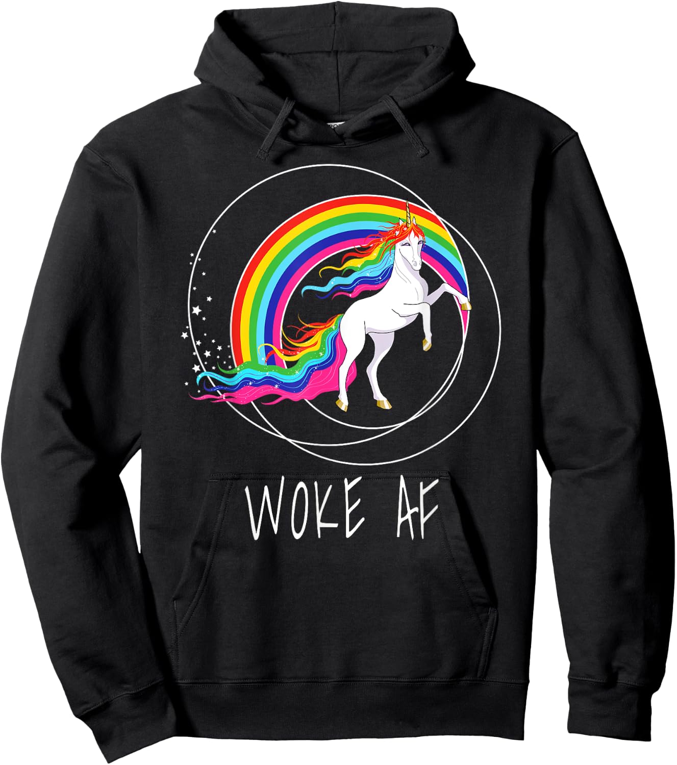Woke AF Unicorn Spiritual Political Activist Hoodie - Hoodie | Black