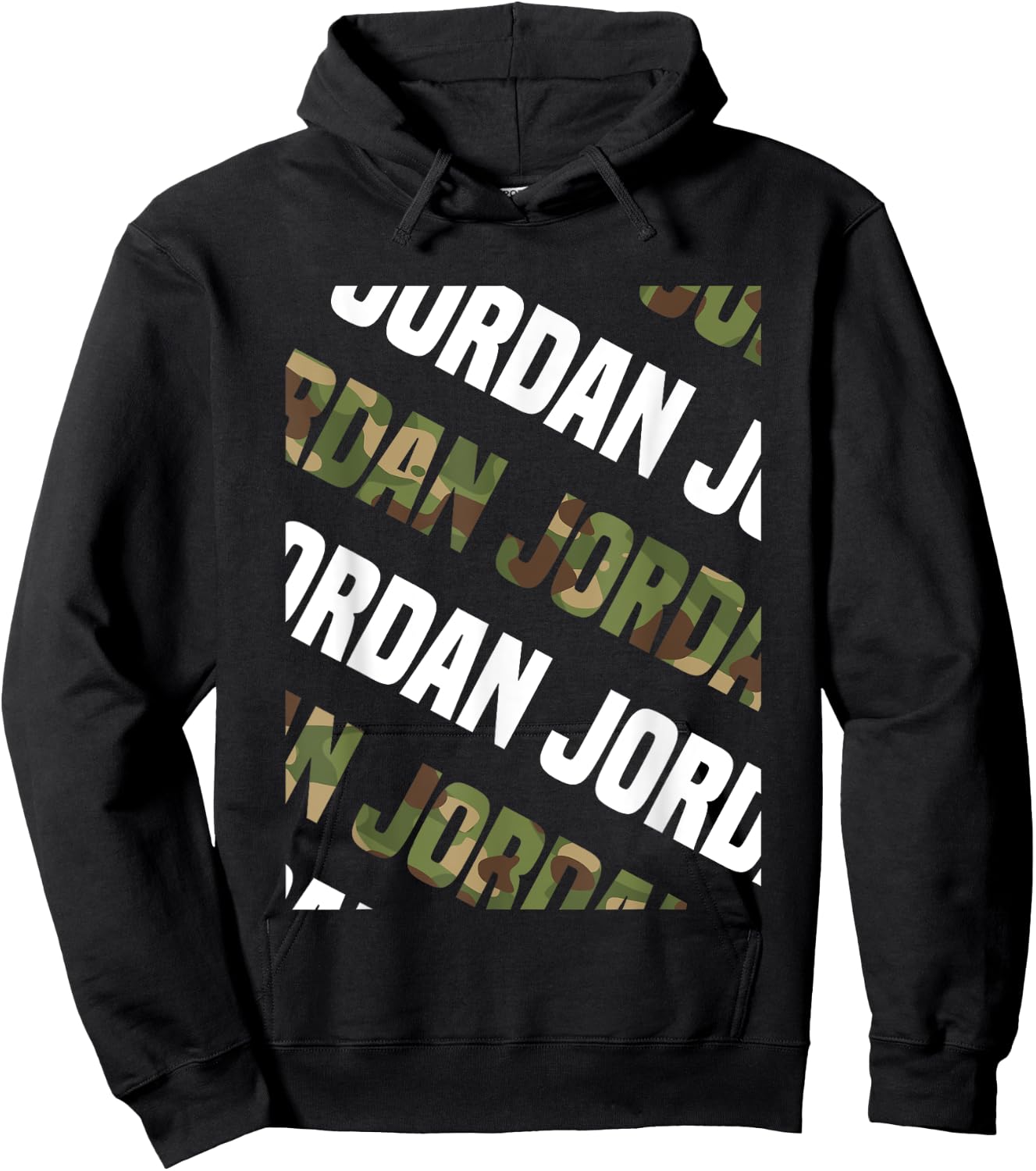 Diagonal Jordan Pattern Design Gift Green Camouflage Print Hoodie - Hoodie | Black