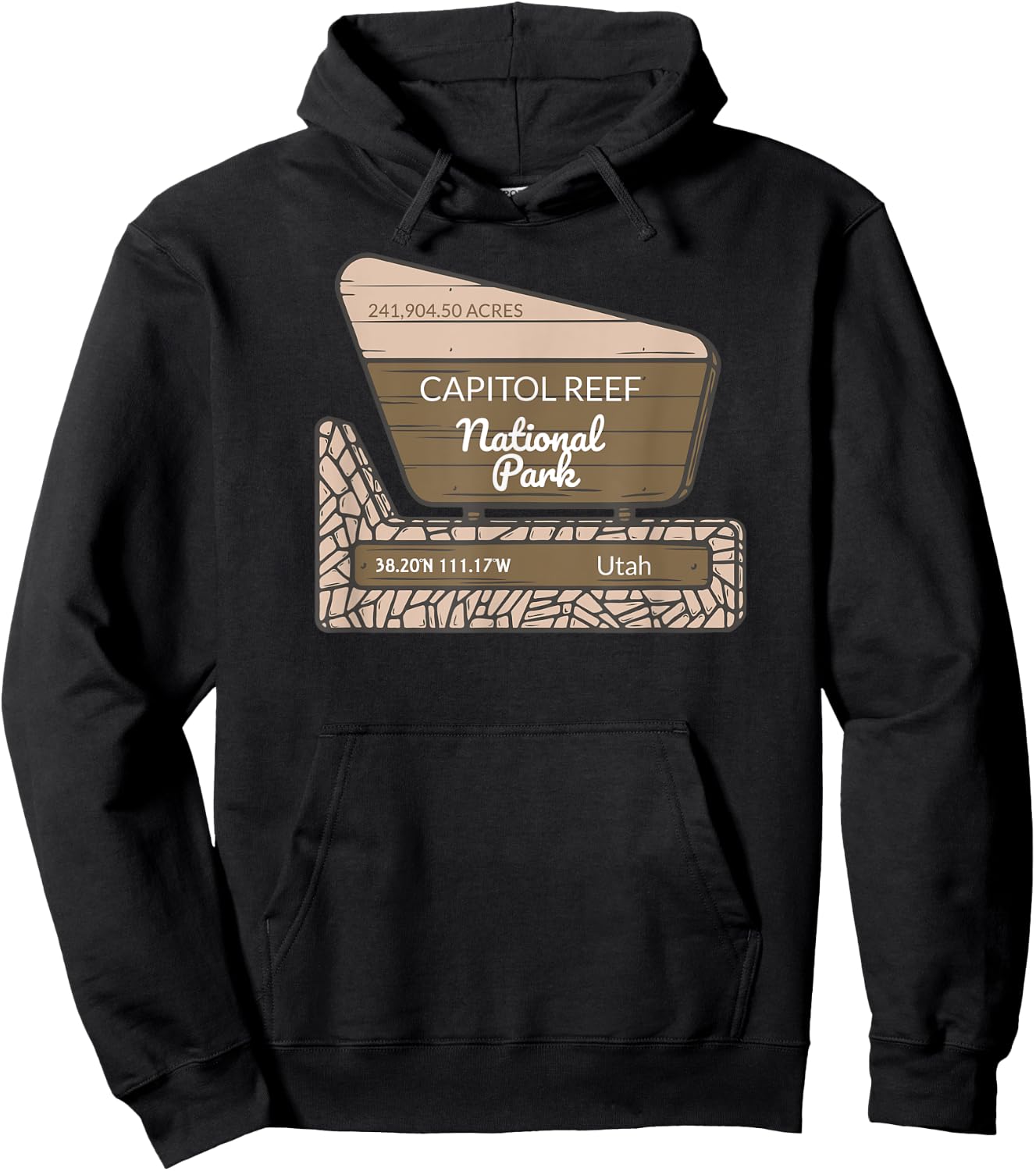 Capitol Reef National Park Utah Park Entrance Sign Hoodie - Hoodie | Black