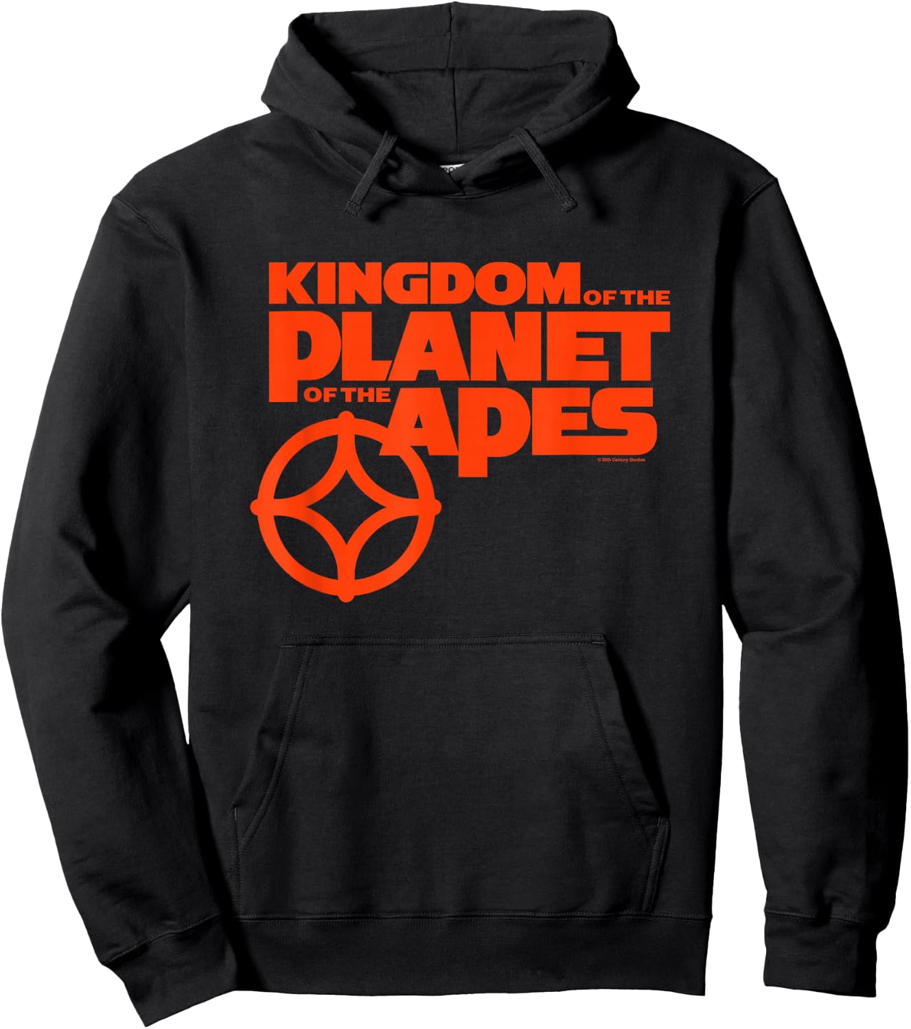 Kingdom of the Planet of the Apes Bold Title Red Text Logo Hoodie - Hoodie | Black