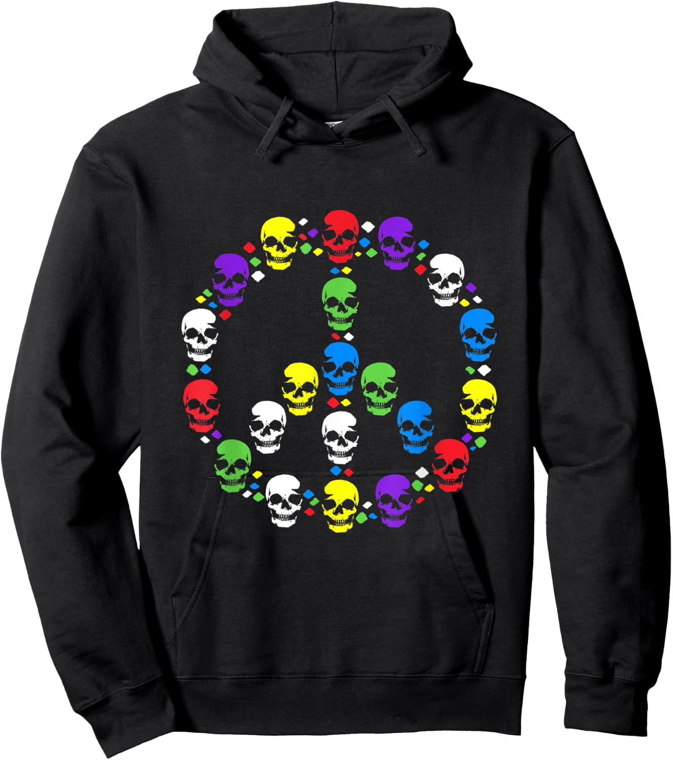 Skull Peace Sign Hoodie - Hoodie | Black