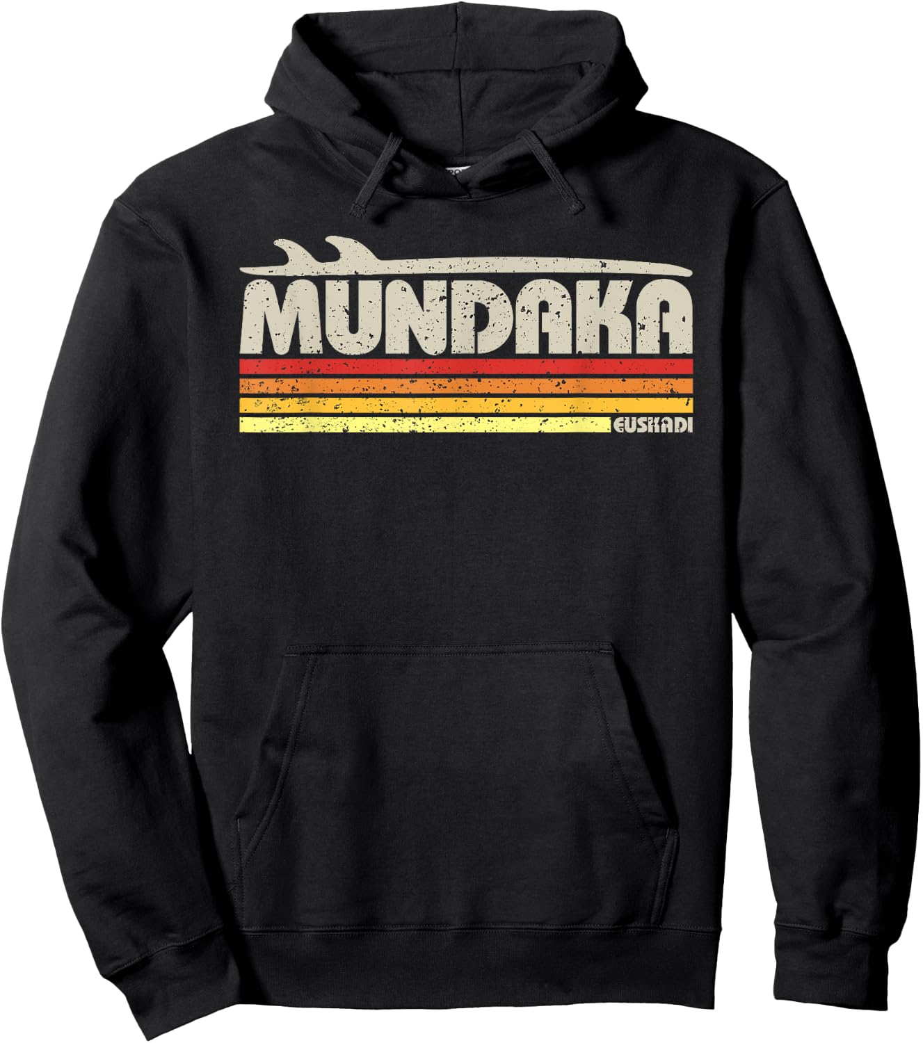 Mundaka Basque Country Spain - Retro Surf Paradise Hoodie - Hoodie | Black