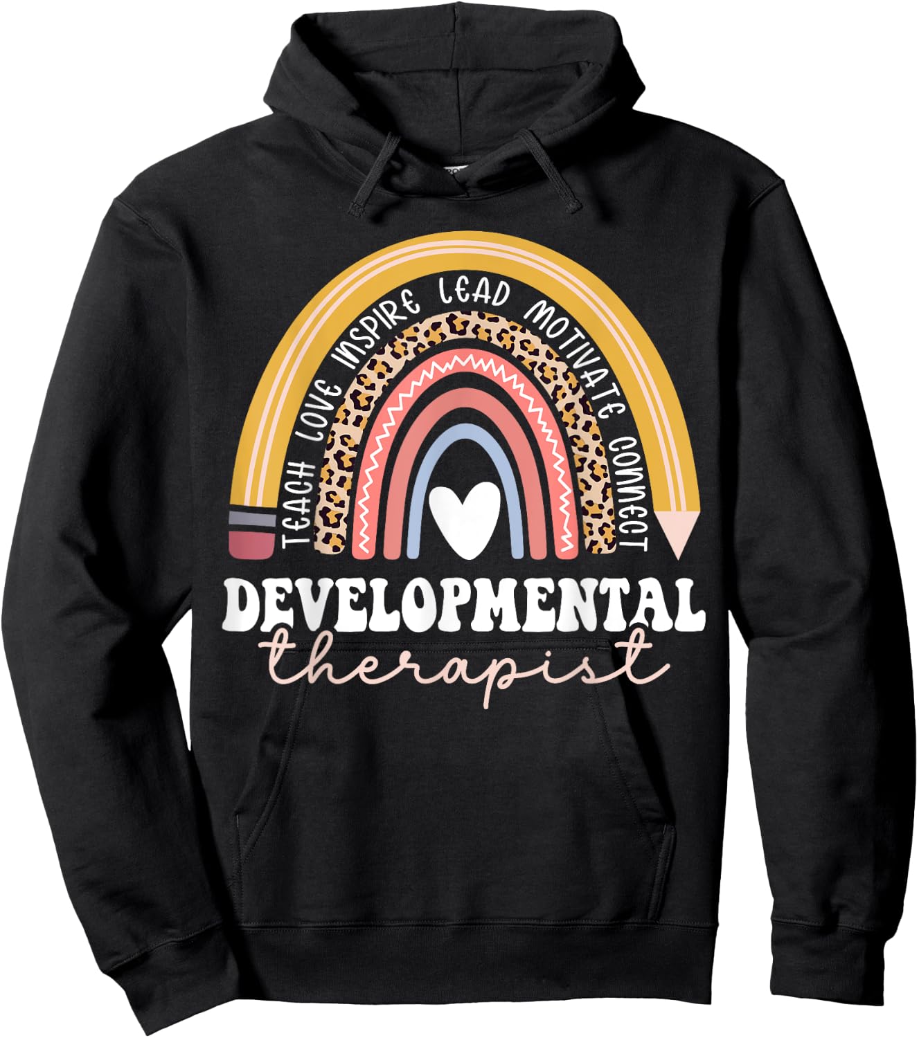 Developmental Therapist Rainbow Early Intervention Therapist Hoodie - Hoodie | Black