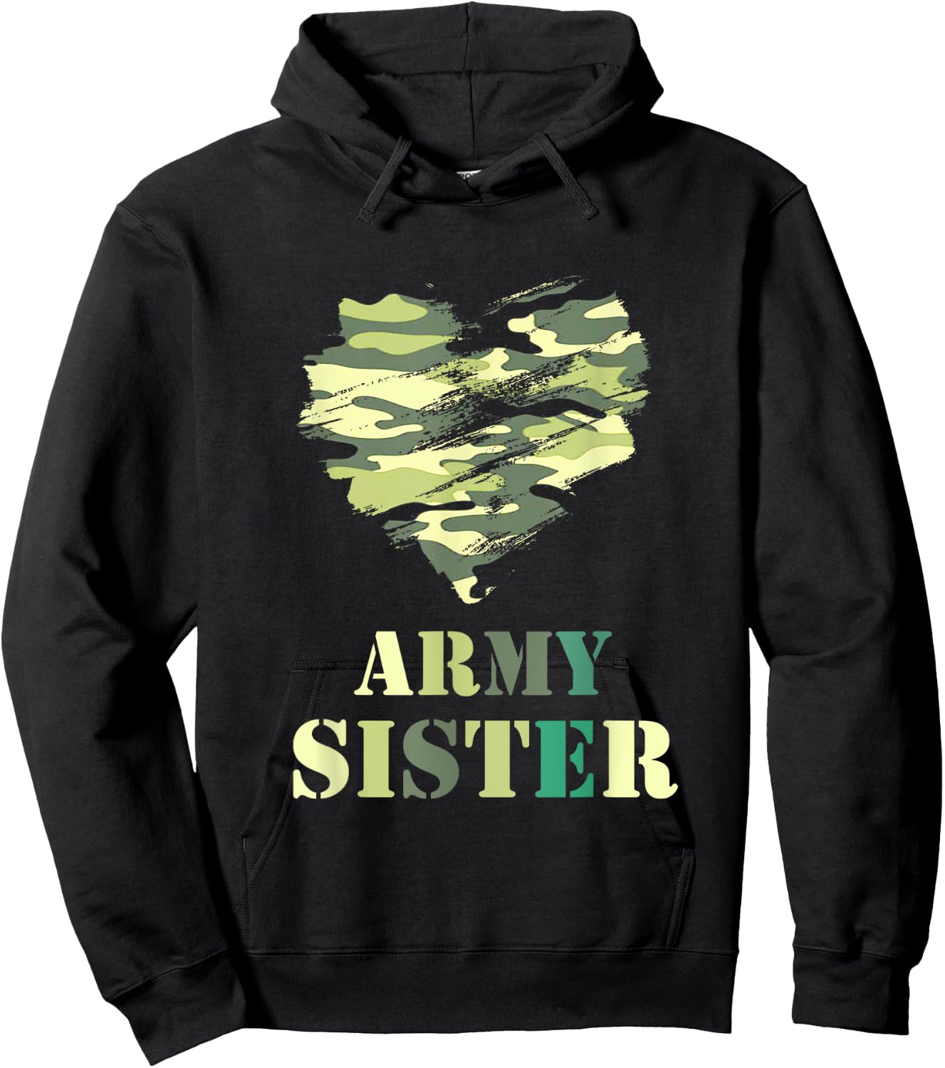 Proud Army Sister - Camouflage Shirt Army Sister Hoodie - Hoodie | Black