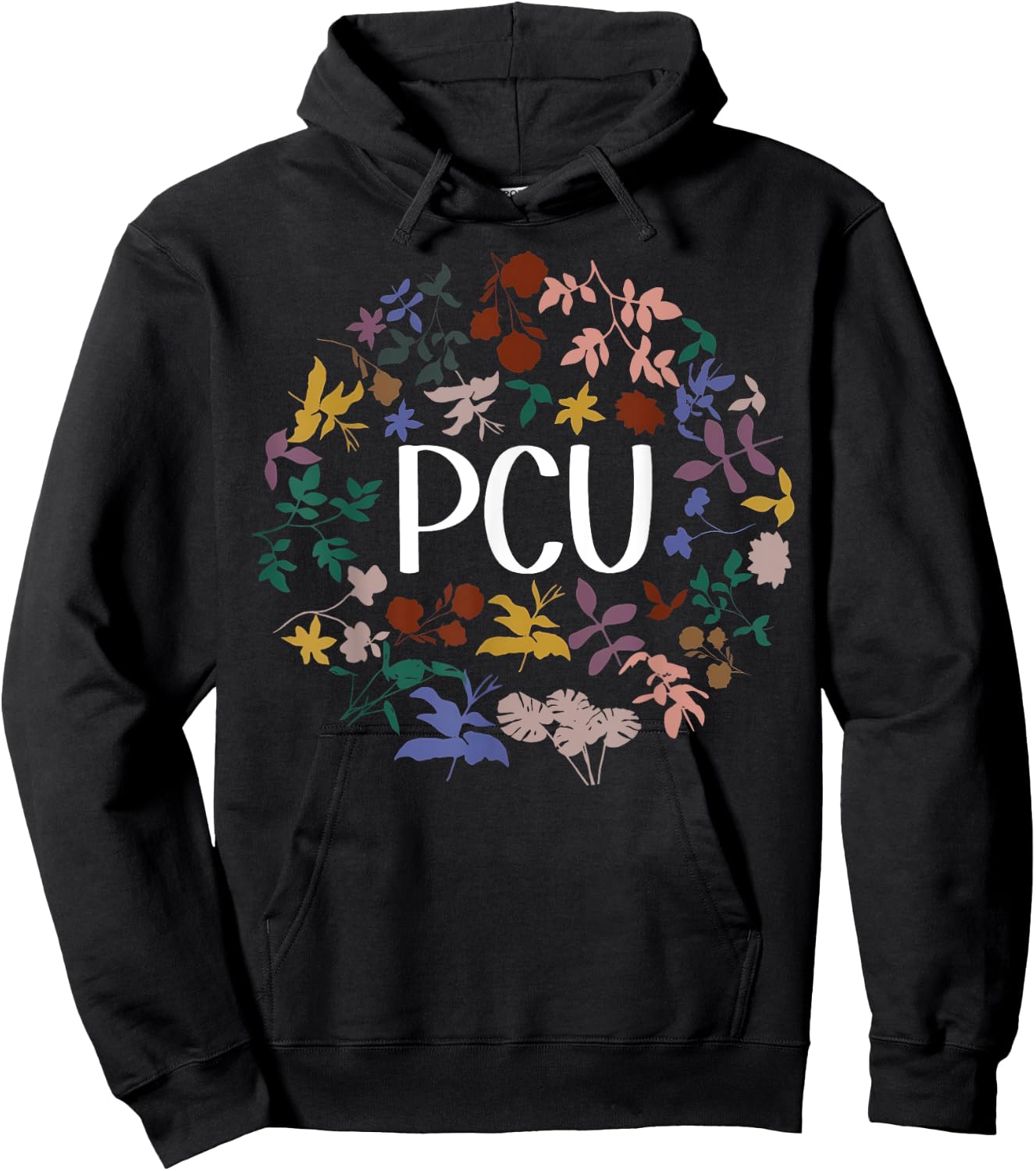 Floral PCU Nurse Progressive Care Unit Nursing Student Hoodie - Hoodie | Black
