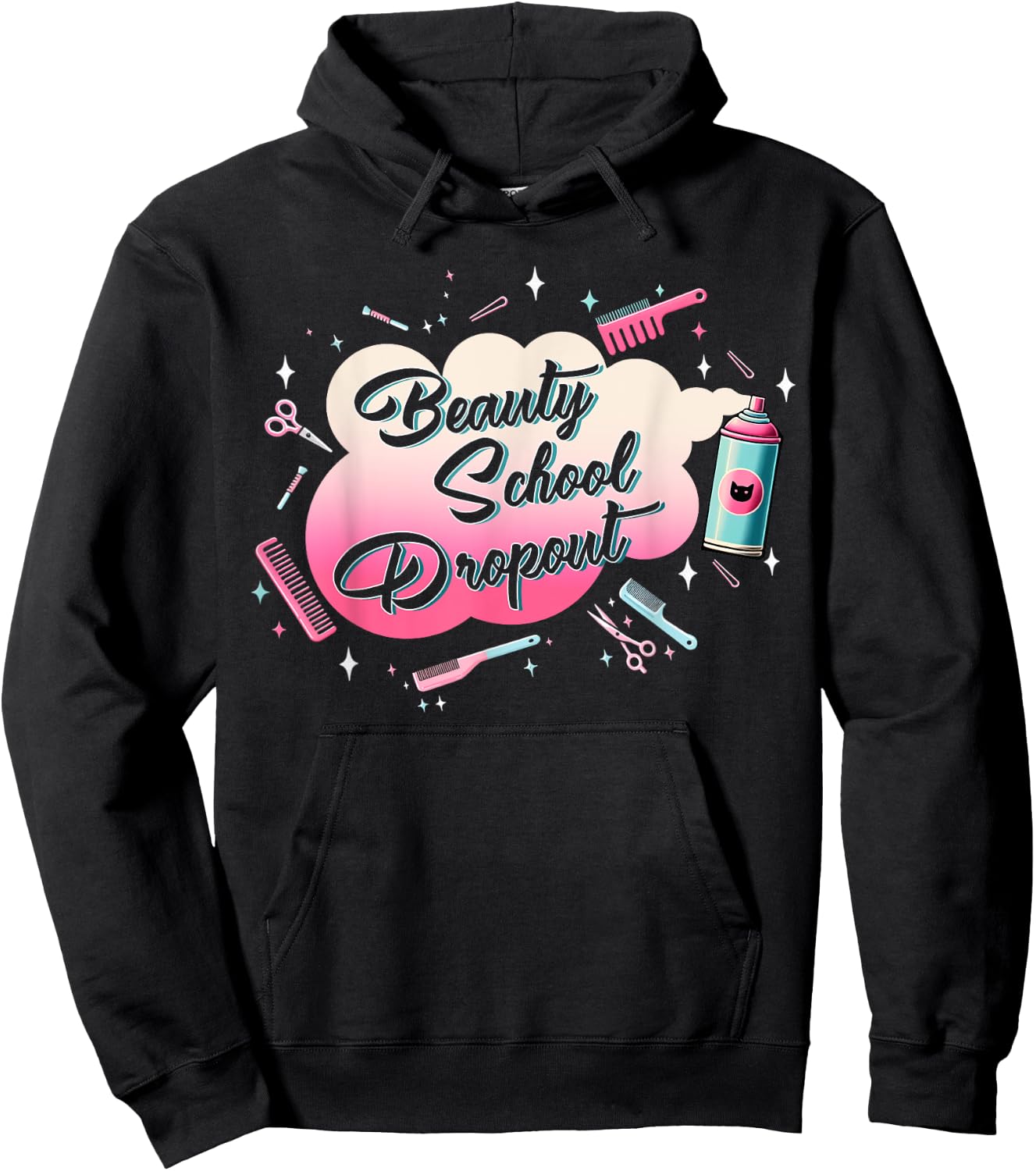 Classic Funny Halloween Horror Beauty School Outfit Drop Out Hoodie - Hoodie | Black