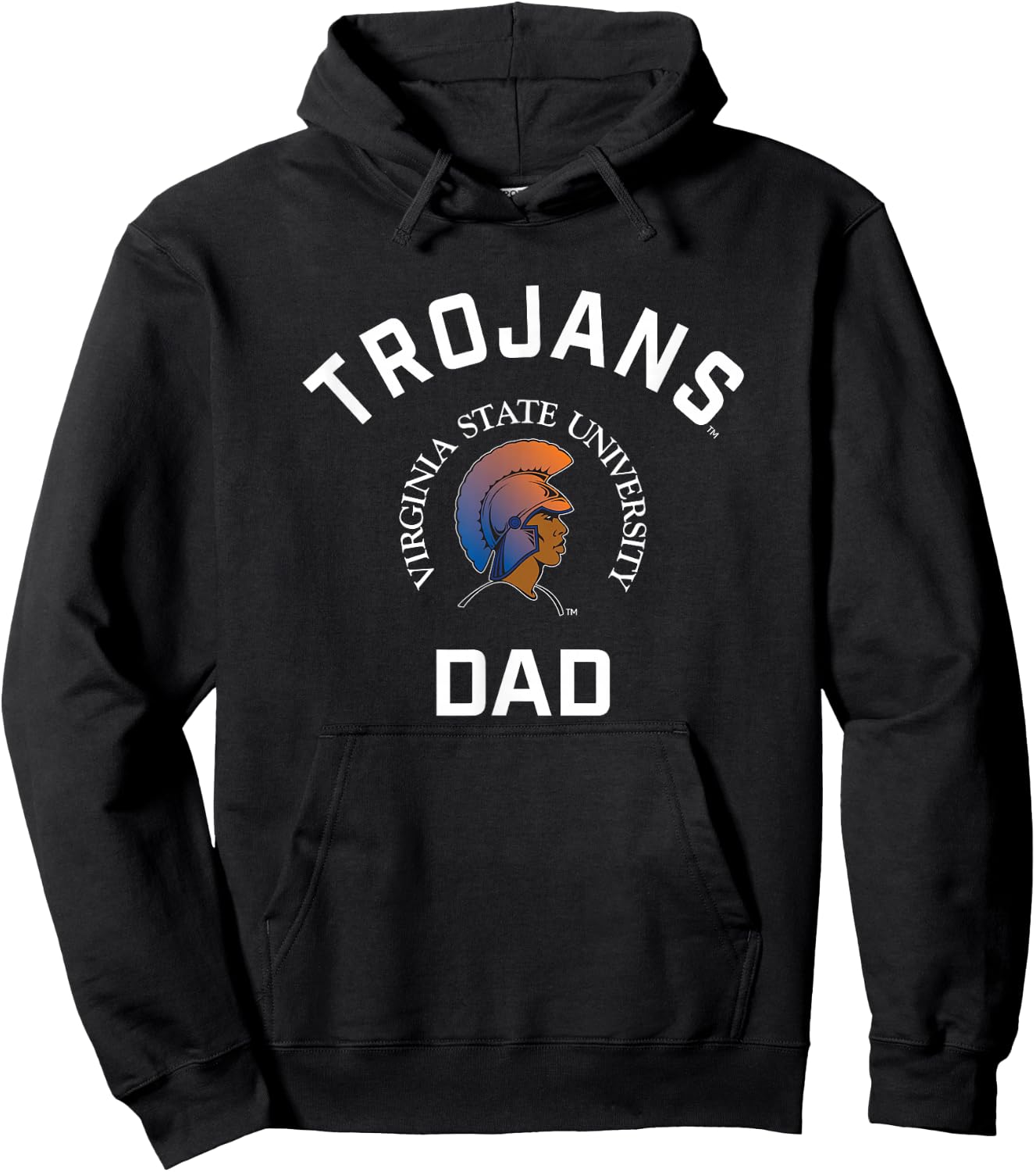 Virginia State University VSU Trojans Arched Dad Hoodie - Hoodie | Black