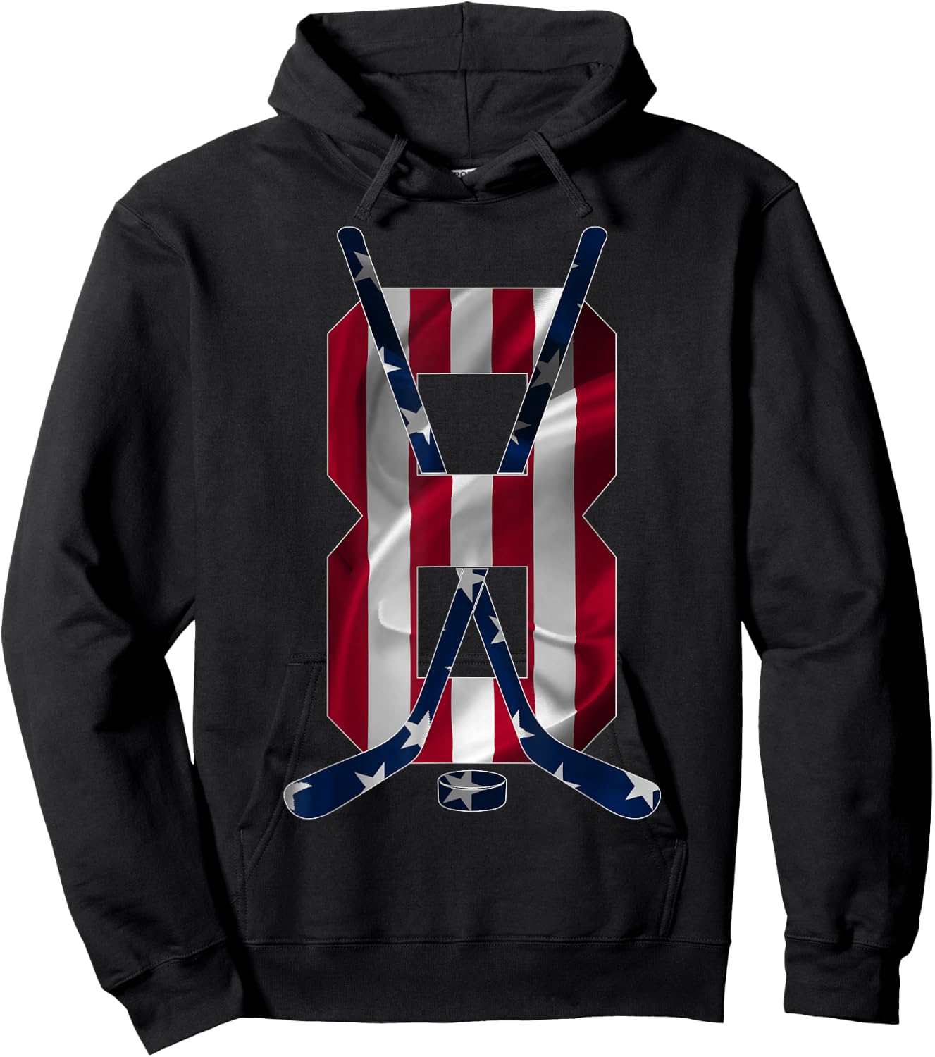 Number 8 Years Ice Hockey 8th Birthday Hoodie - Hoodie | Black