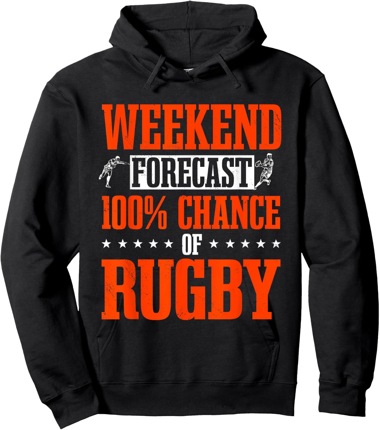 Rugby Player Football Game Athlete Sports Weekend Forecast Hoodie - Hoodie | Black